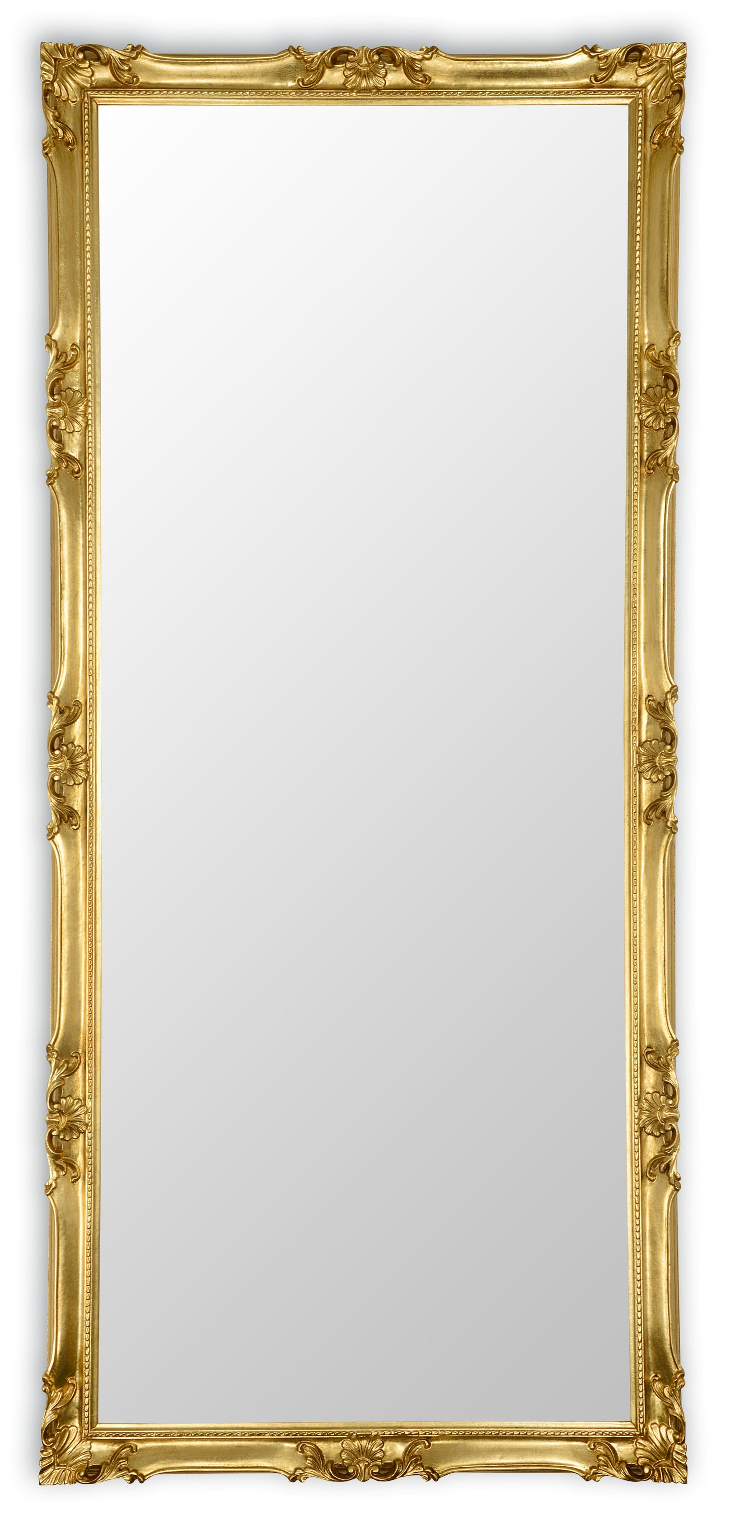 Miroir mural baroque MO.WA, grand format, 82 x 182 cm, cadre en bois argenté, fabriqué en Italie