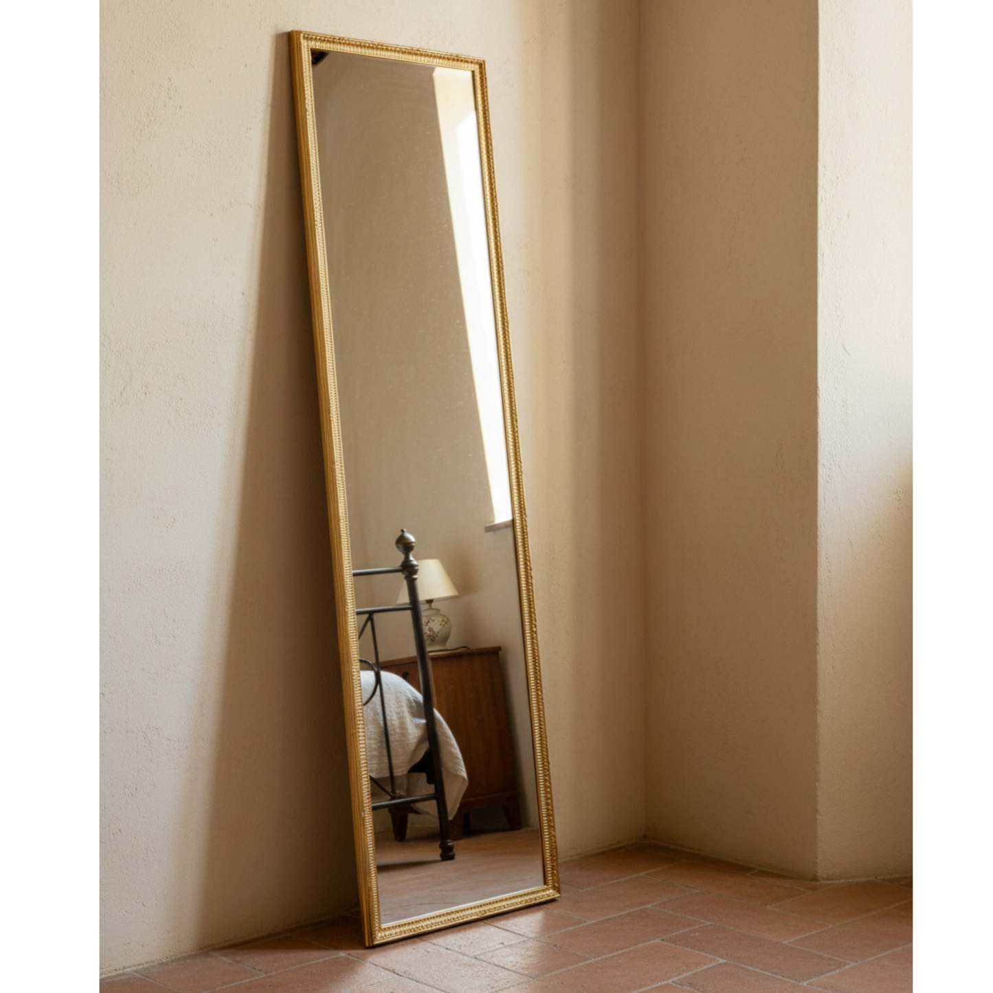 wall mirror antique gold 40x135cm wooden frame made in Italy MO.WA