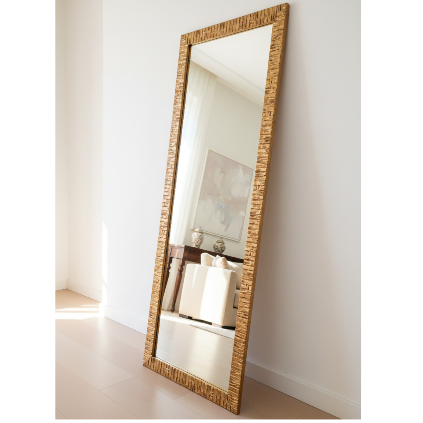 gold Antique wall mirror 55x145 cm Wooden Frame, made in Italy MO.WA