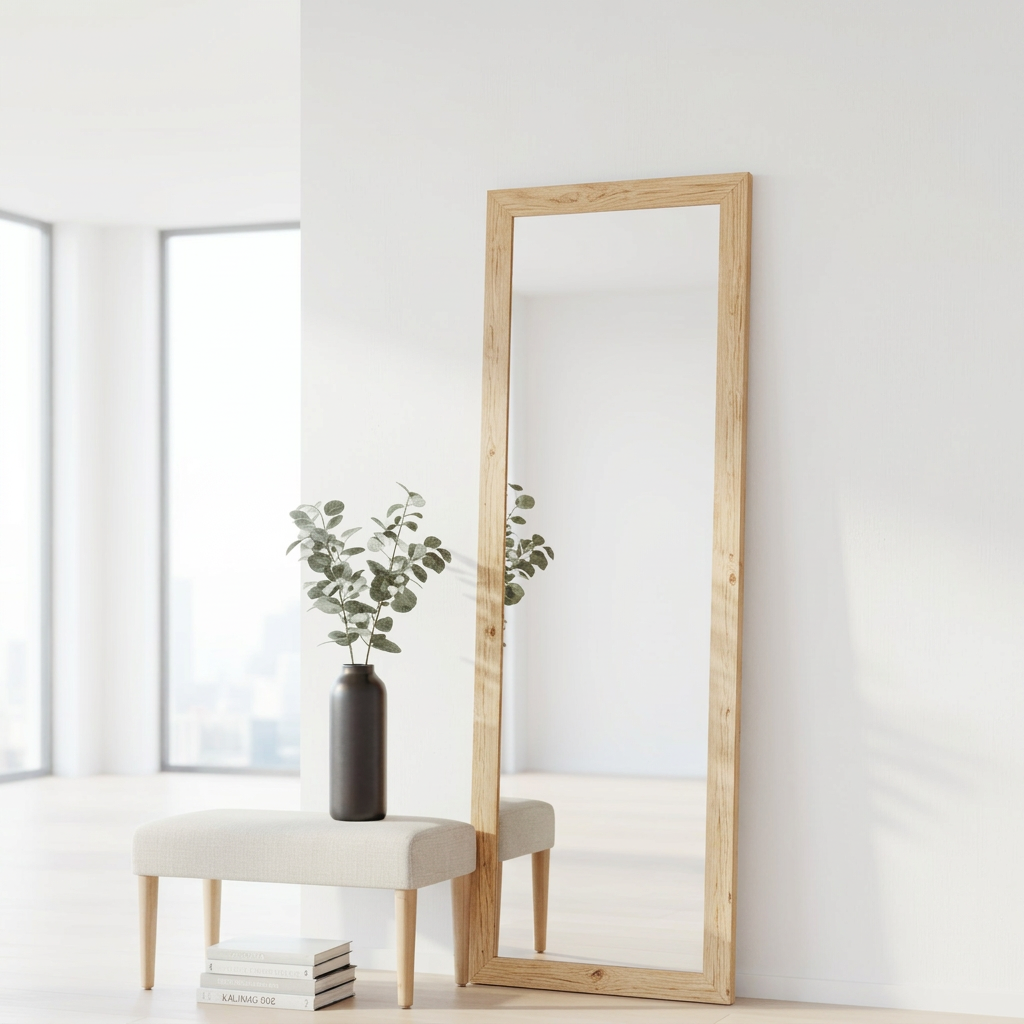 wall mirror wooden frame 57x147 cm, made in Italy MO.WA