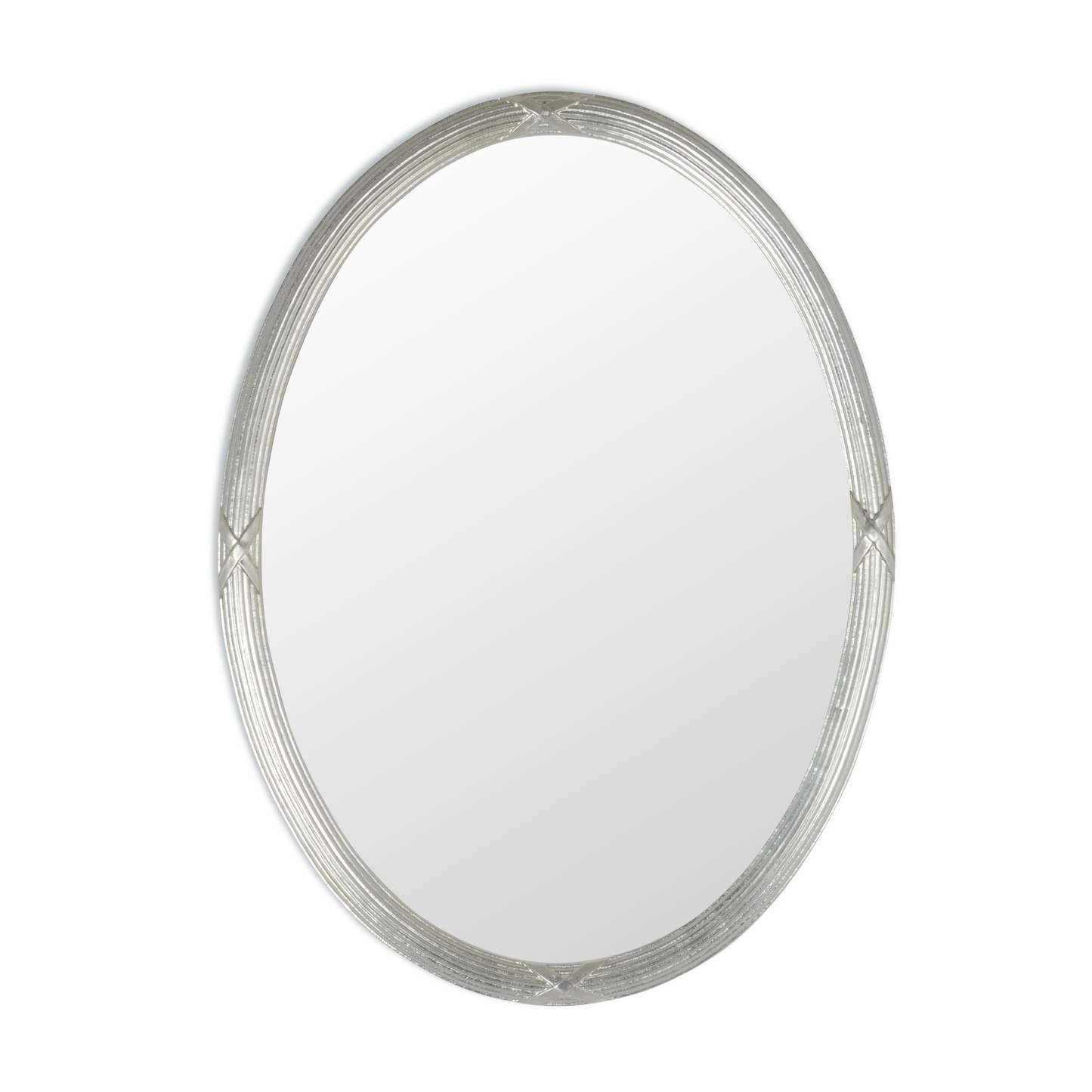 wall mirror oval silver 56x76 cm wooden frame made in Italy MO.WA