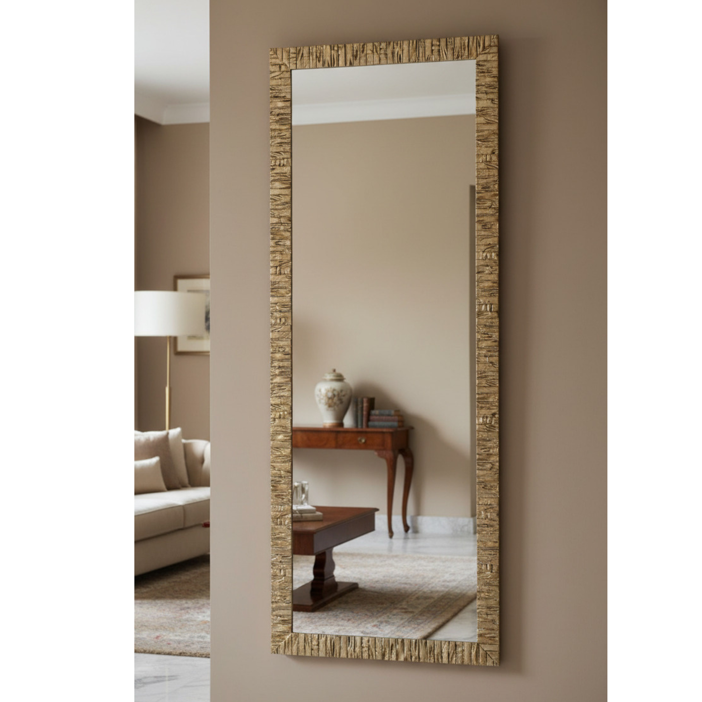 Specchio da Parete con Cornice Legno argento antico cm. 55x145, made in Italy #mattoni