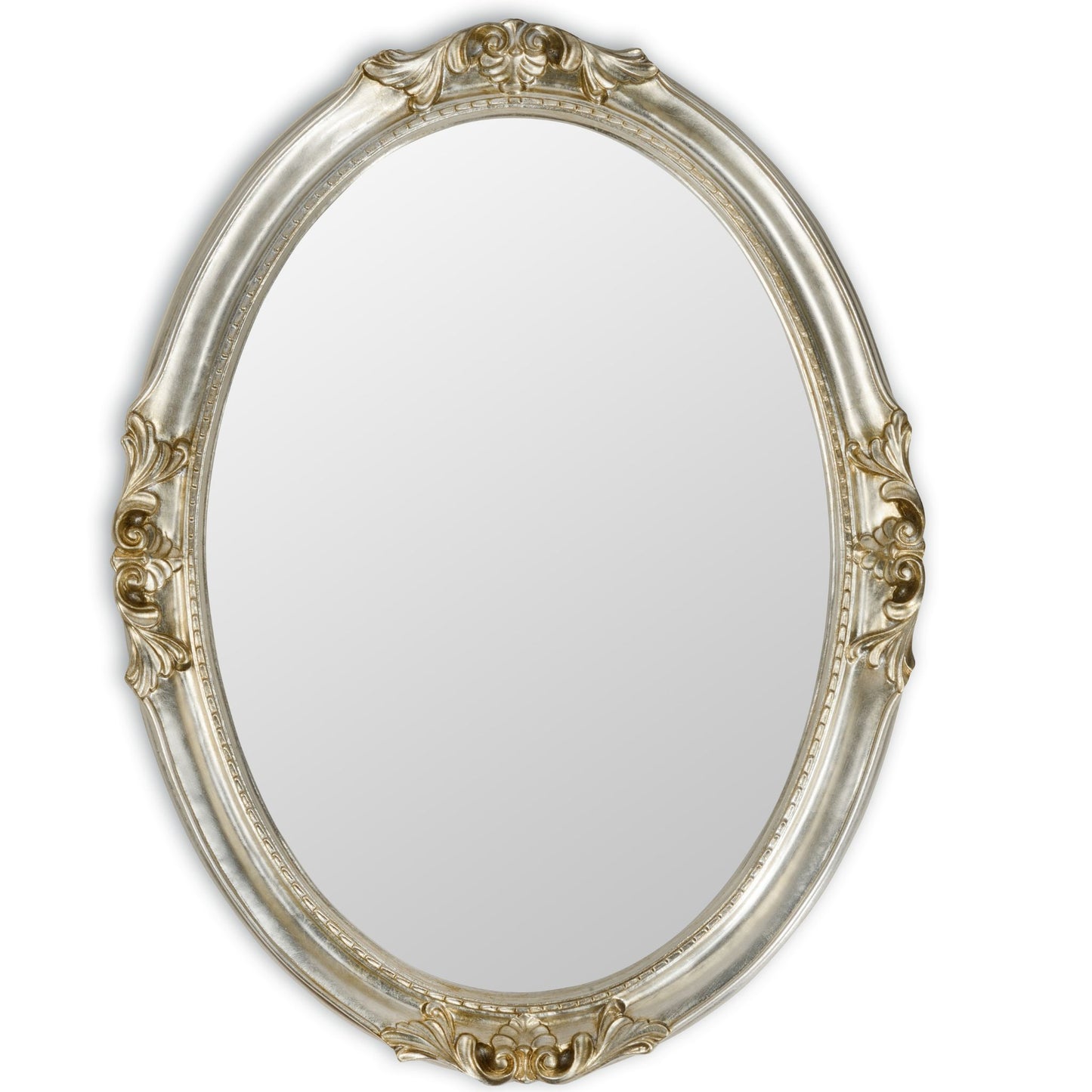 Miroir mural ovale MO.WA, feuille d'or baroque 63 x 83 cm, fabriqué en Italie