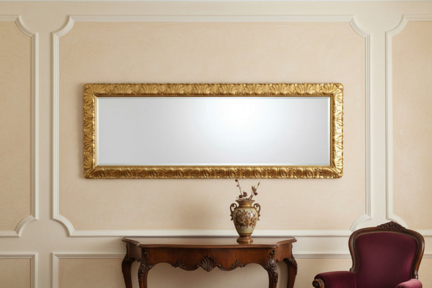 Specchio da Parete Grande Oro 68x188 cm - Stile Barocco Made in Italy #4013