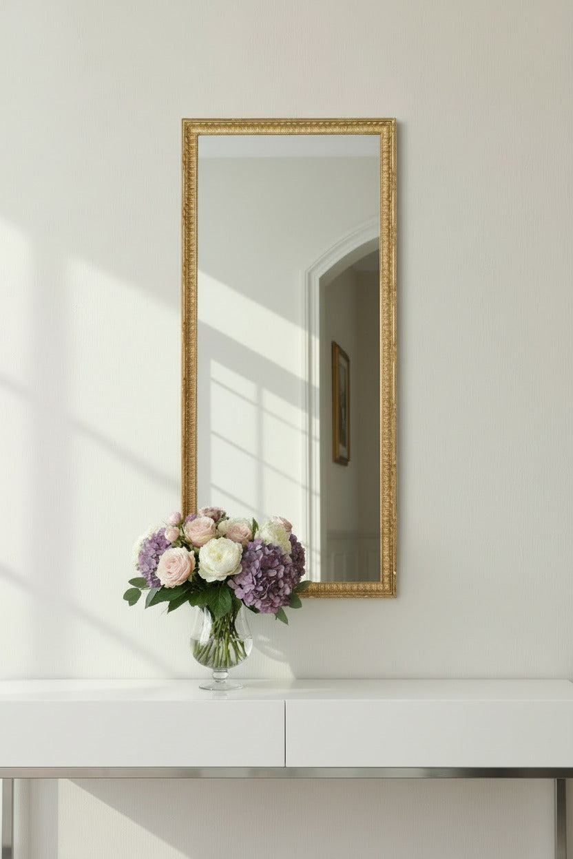 wall mirror gold classic 35x75 cm wooden frame made in Italy MO.WA