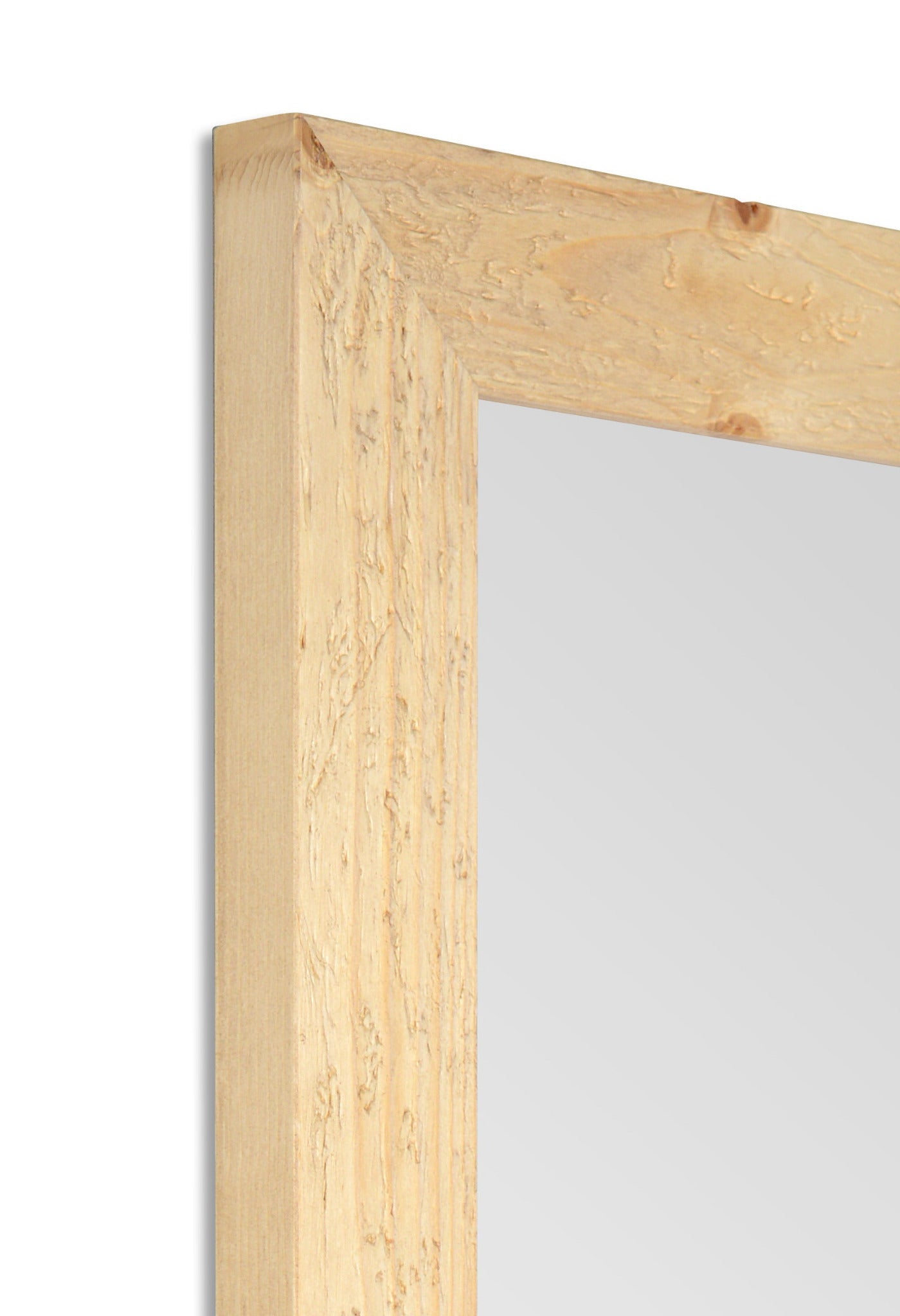 Specchio da Parete Cornice Rustica in Legno Abete 57x147 Finitura Naturale  Made in Italy