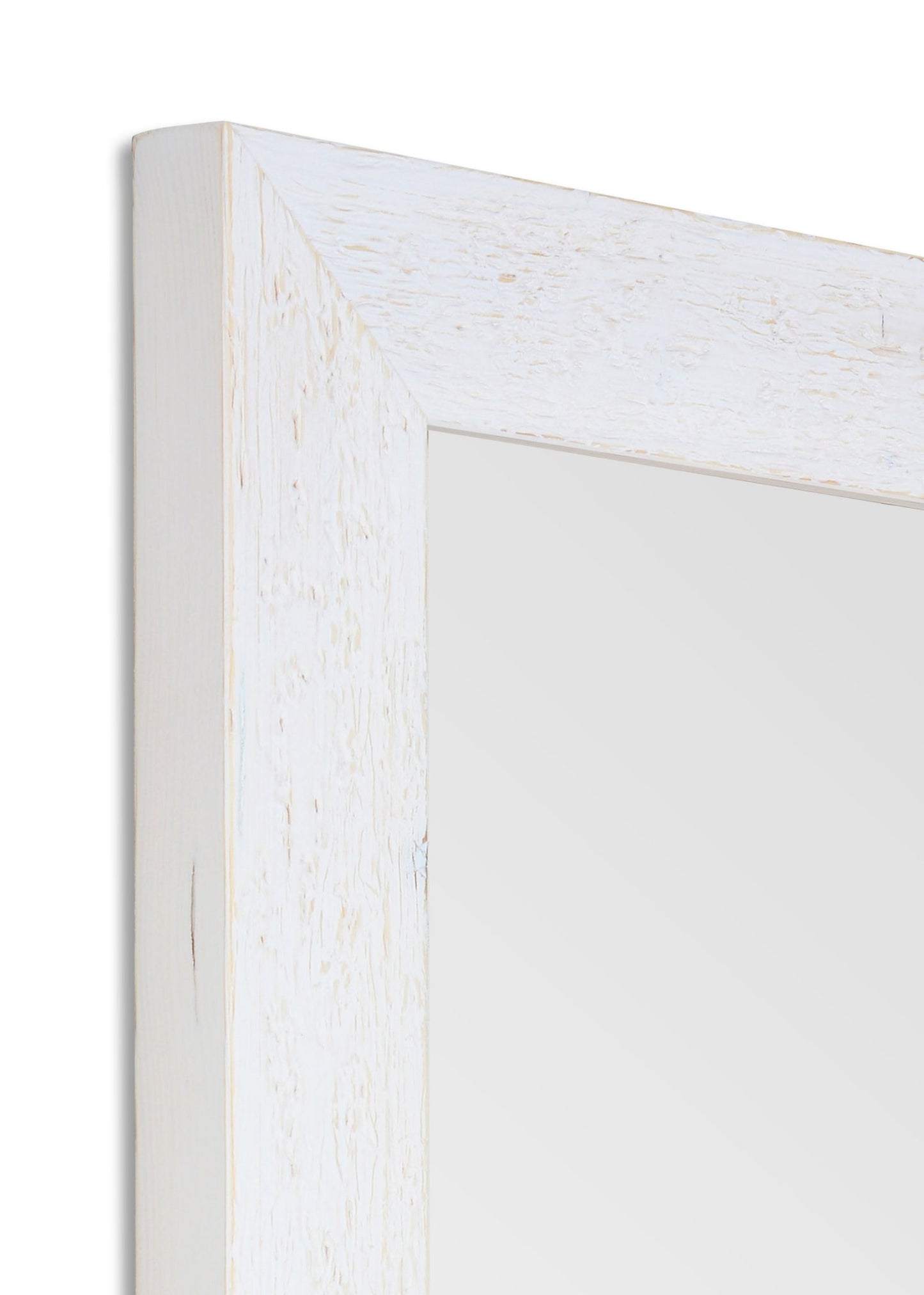 Specchio da parete lungo moderno in legno 57x147 bianco shabby, made in Italy