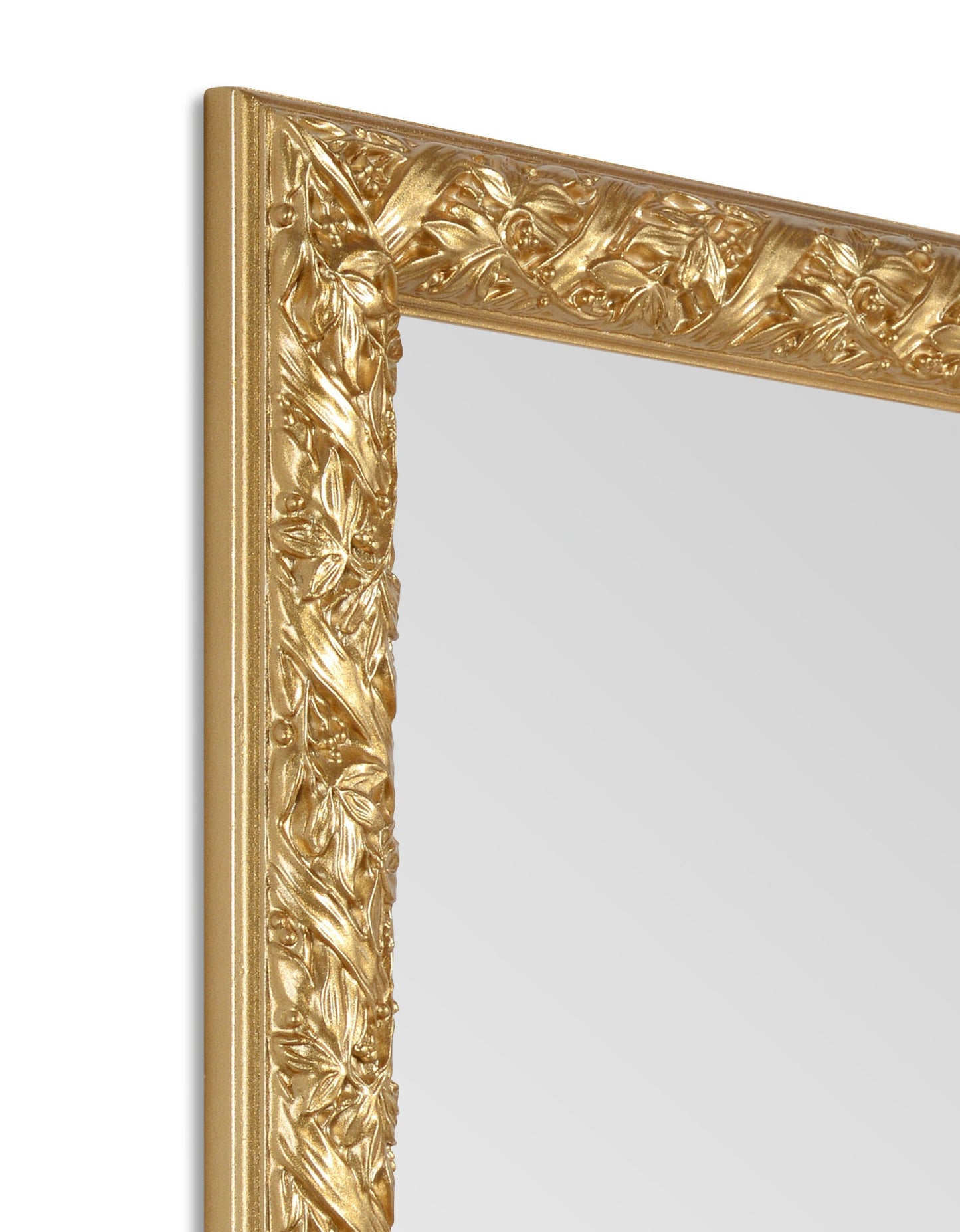 Specchio da Parete Oro Cornice in Legno Barocco cm. 55x145, Made in Italy