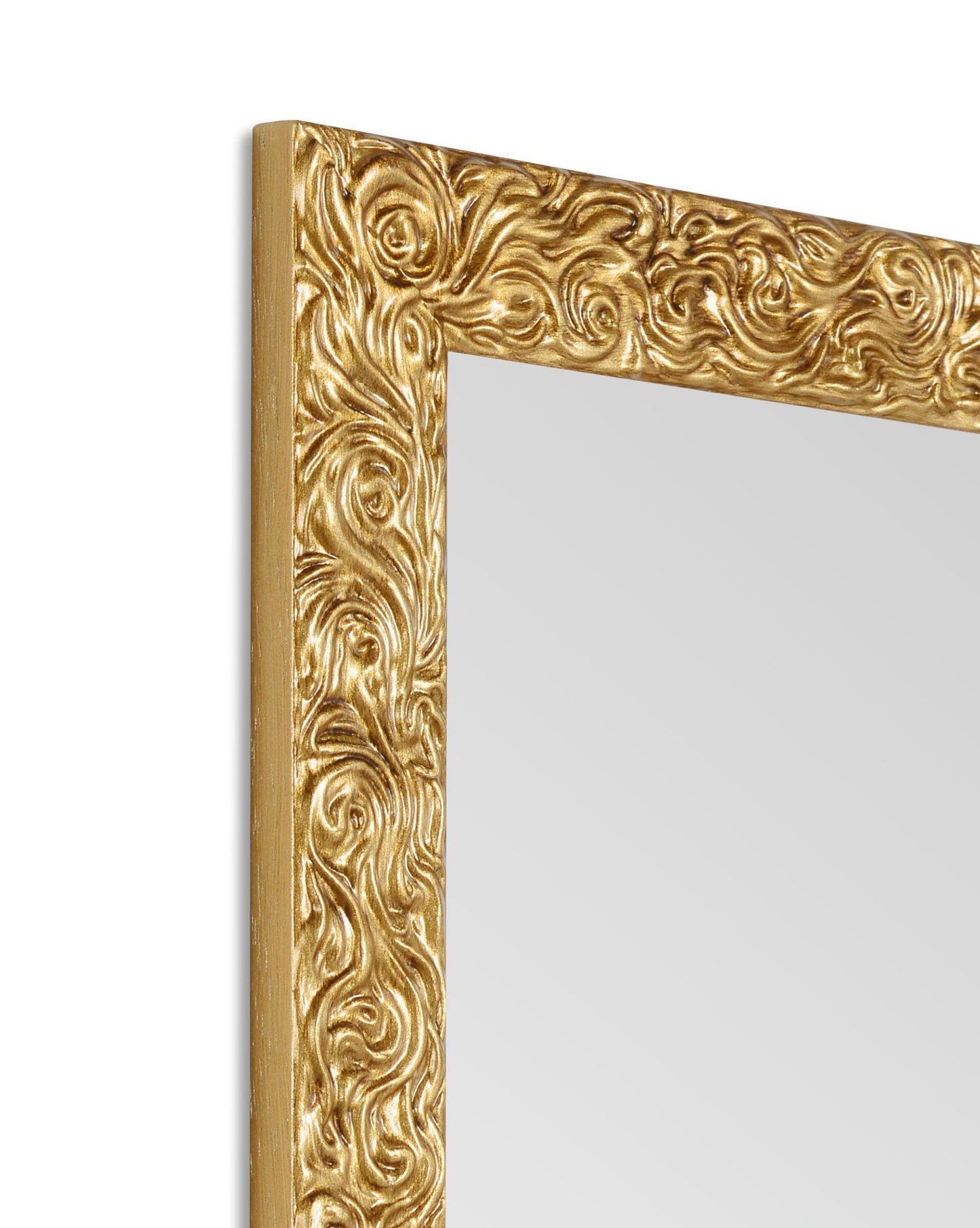 Specchio da Parete Cornice in Legno Oro Antico cm. 55x145. Made in Italy