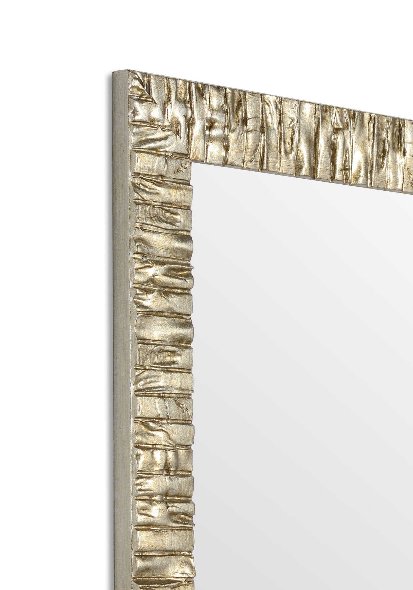Miroir en bois, 50 x 70 cm, argent champagne, cadre en bois, fabriqué en Italie
