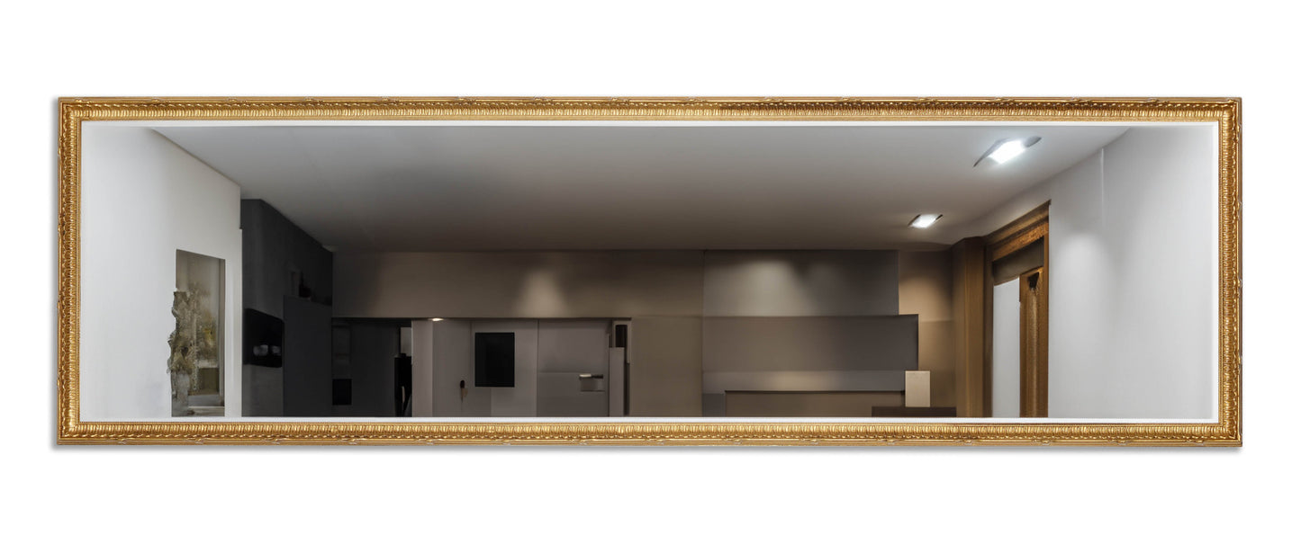Specchio da Parete con Cornice Classica legno dorato cm. 40x135, Made in Italy #marchi