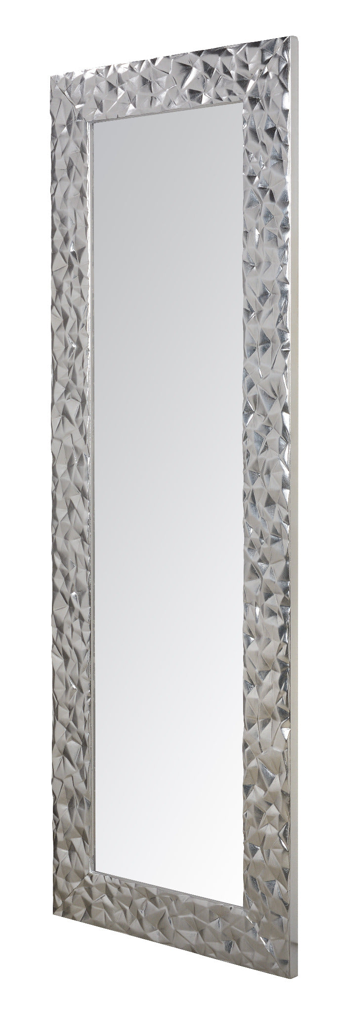 Specchio da Parete moderno, Specchiera 52x147 Foglia Argento, Made in Italy #Pietra_M