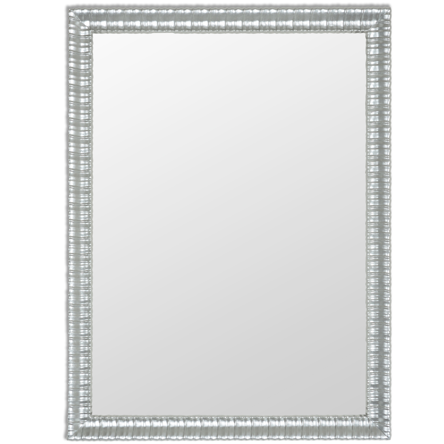 Miroir mural argenté 58 x 78 cm - Cadre en bois - Fabriqué en Italie