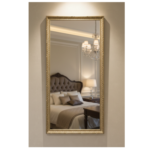 Specchio da Parete Argento Antico Cornice Classica cm 75x35, Made in Italy #marchi