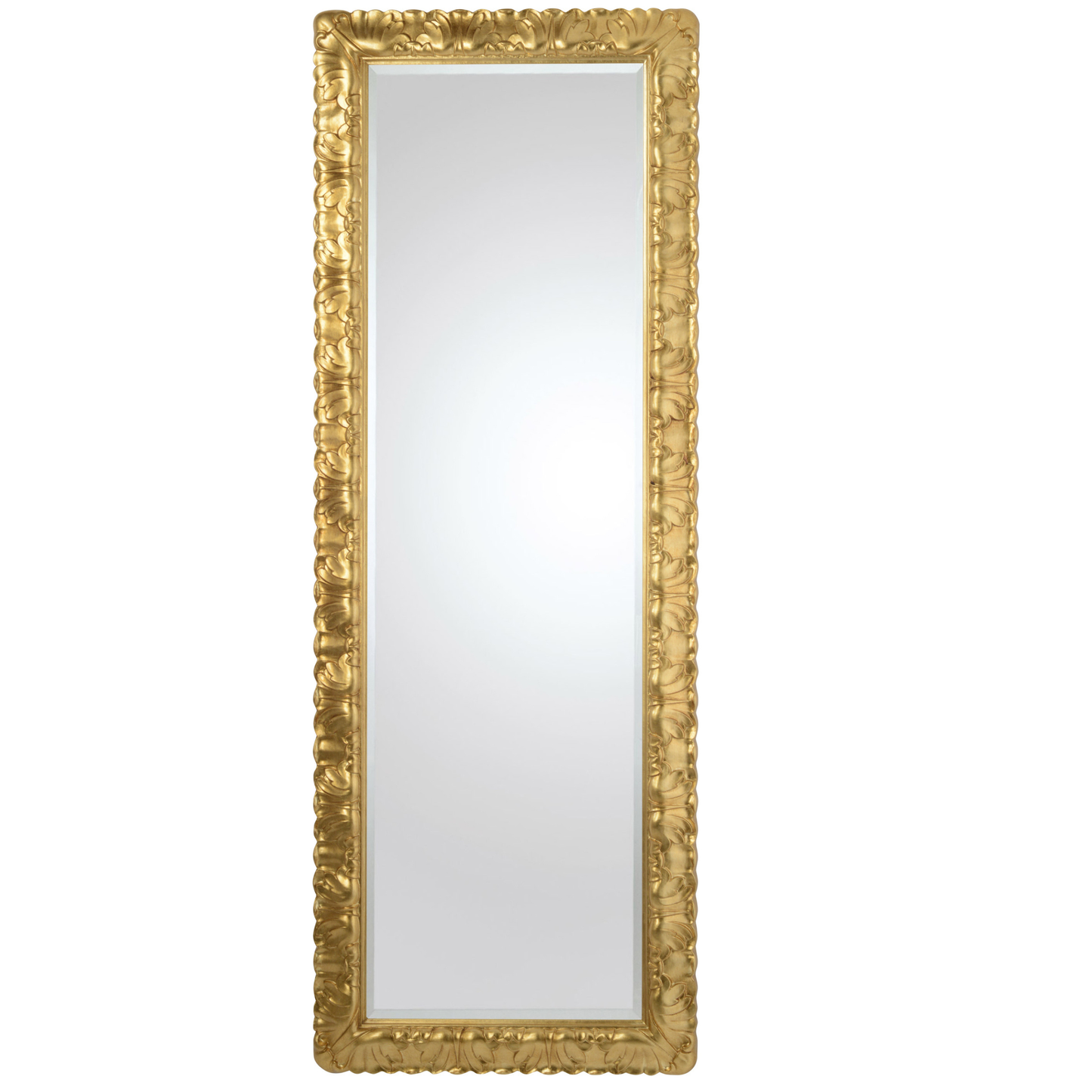 Grand miroir mural doré 68 x 188 cm - Style baroque - Fabriqué en Italie