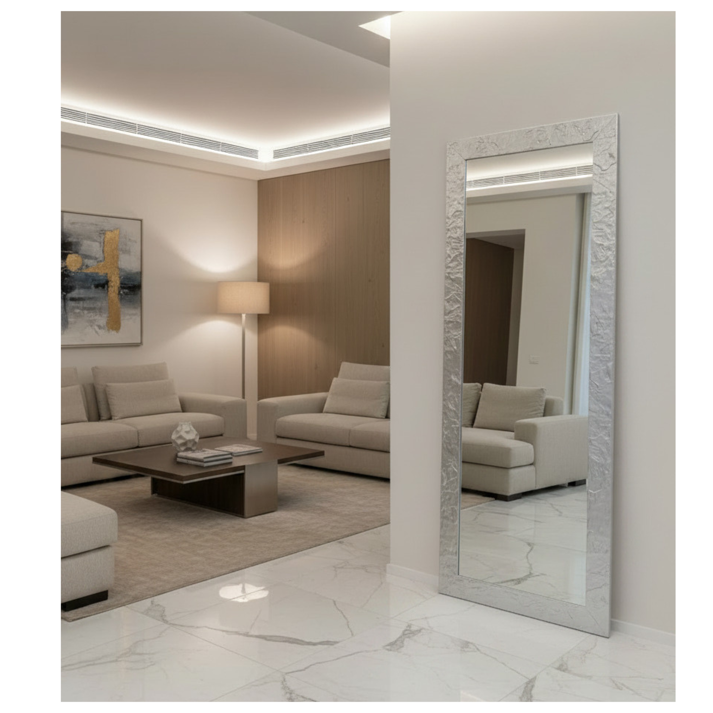 Specchio da Parete Grande 65x165, argento, Made in Italy #manolo-G