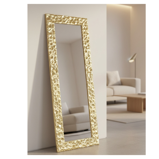 wall mirror gold leaf 52x147 cm  wooden frame  made in Italy MO.WA