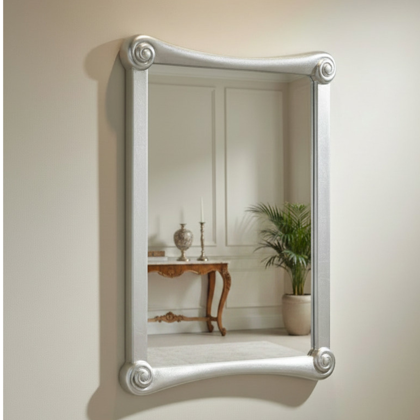 wall mirror silver leaf 35x45 cm wooden frame made in Italy MO.WA