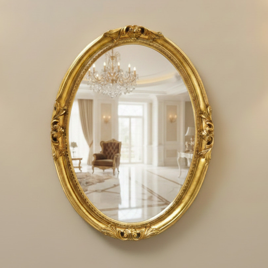 wall mirror gold leaf antique 63x83 baroque wooden frame, made in Italy MO.WA