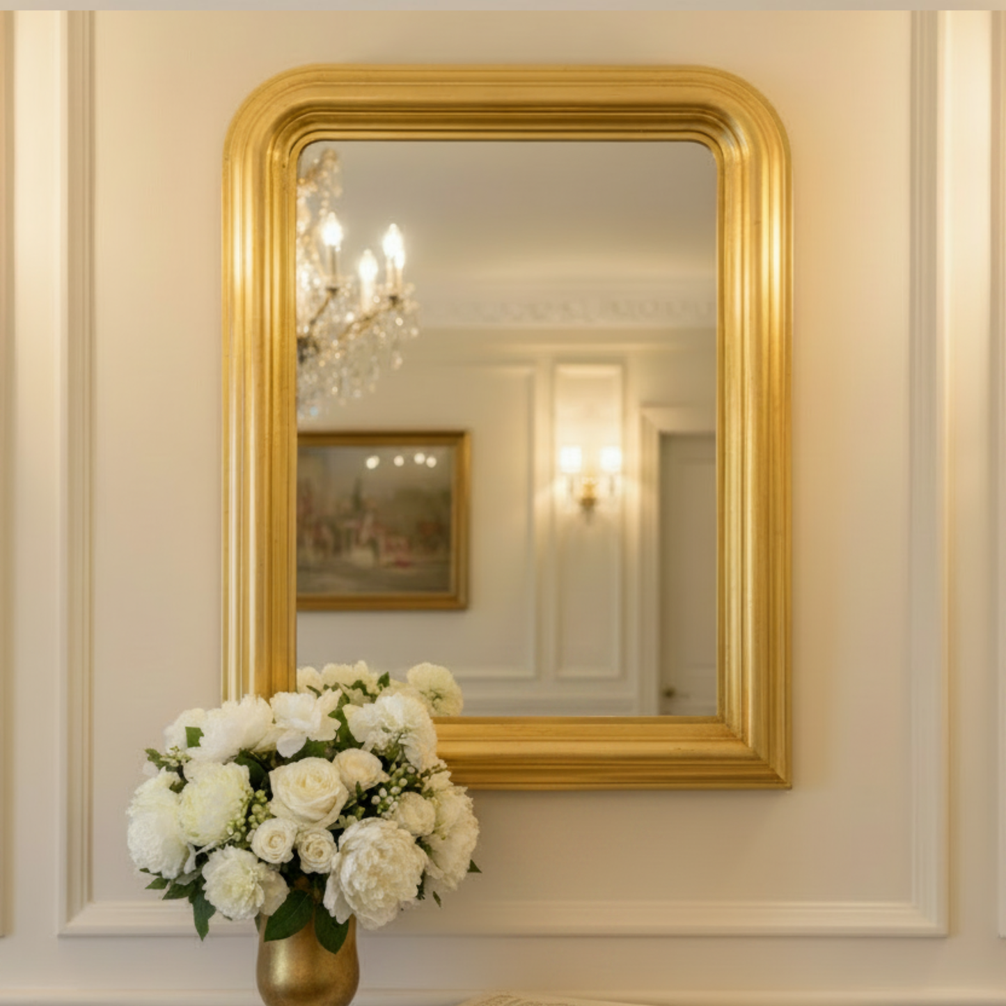 wall mirror gold leaf antique 67x87 cm wooden frame, made in Italy MO.WA