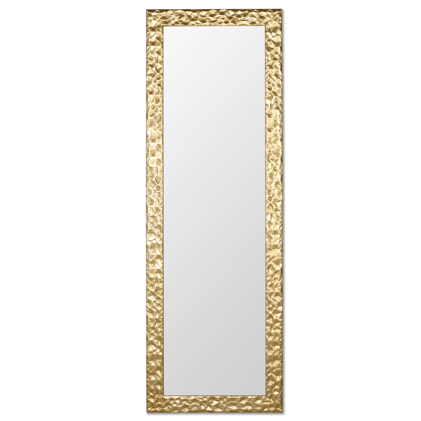 MO.WA Specchio da parete con cornice decorativa Made in Italy specchiera legno dorata oro 46x141 cm per ingresso corridoio camera da letto