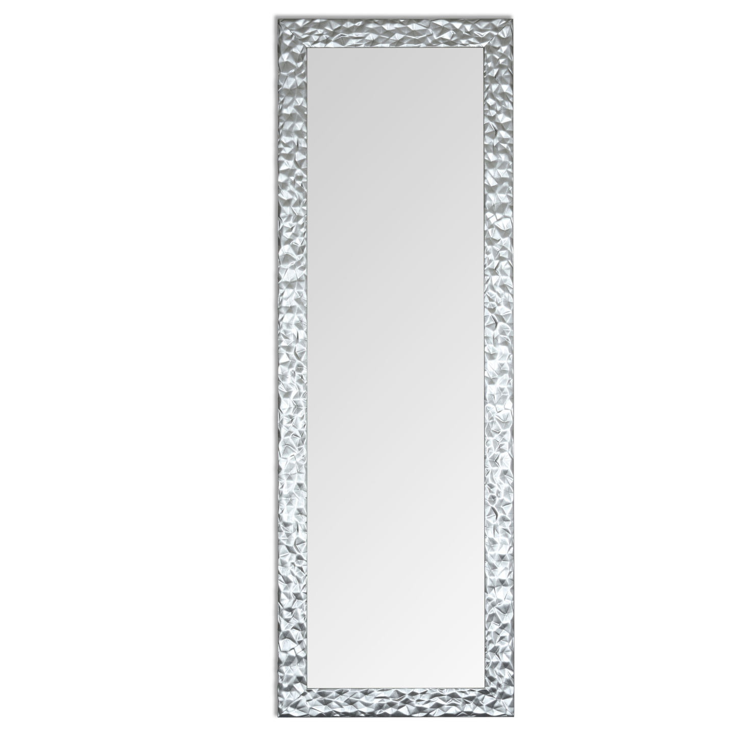MO.WA Specchio da parete con cornice decorativa Made in Italy specchiera legno argento 46x141 cm per ingresso corridoio camera da letto (Copia)
