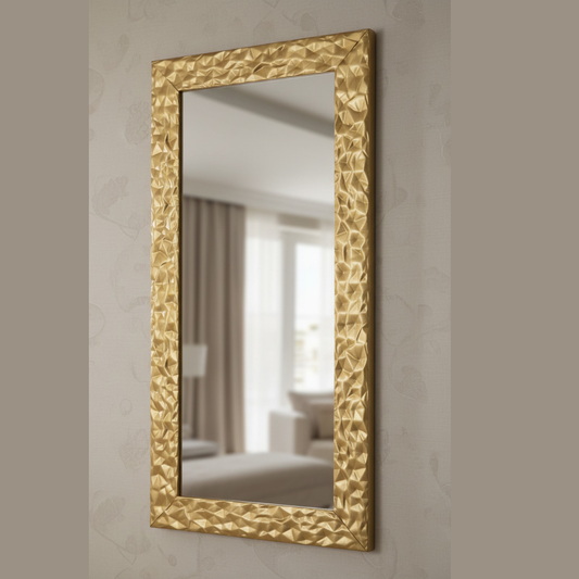 gold wall mirror 41x81 cm wooden frame made in Italy MO.WA