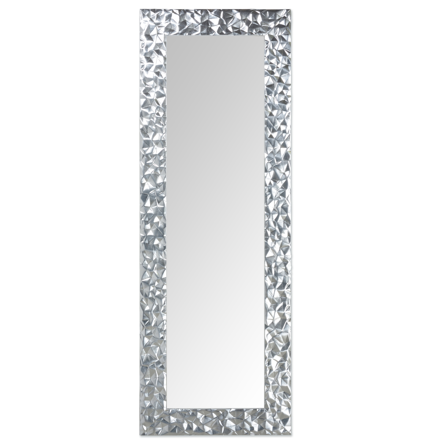 Specchio da Parete moderno, Specchiera 52x147 Foglia Argento, Made in Italy #Pietra_M