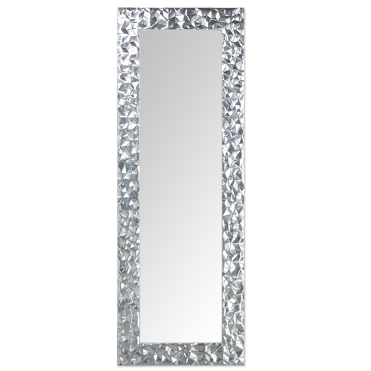 wall mirror silver leaf 52x147 cm wooden frame made in Italy MO.WA