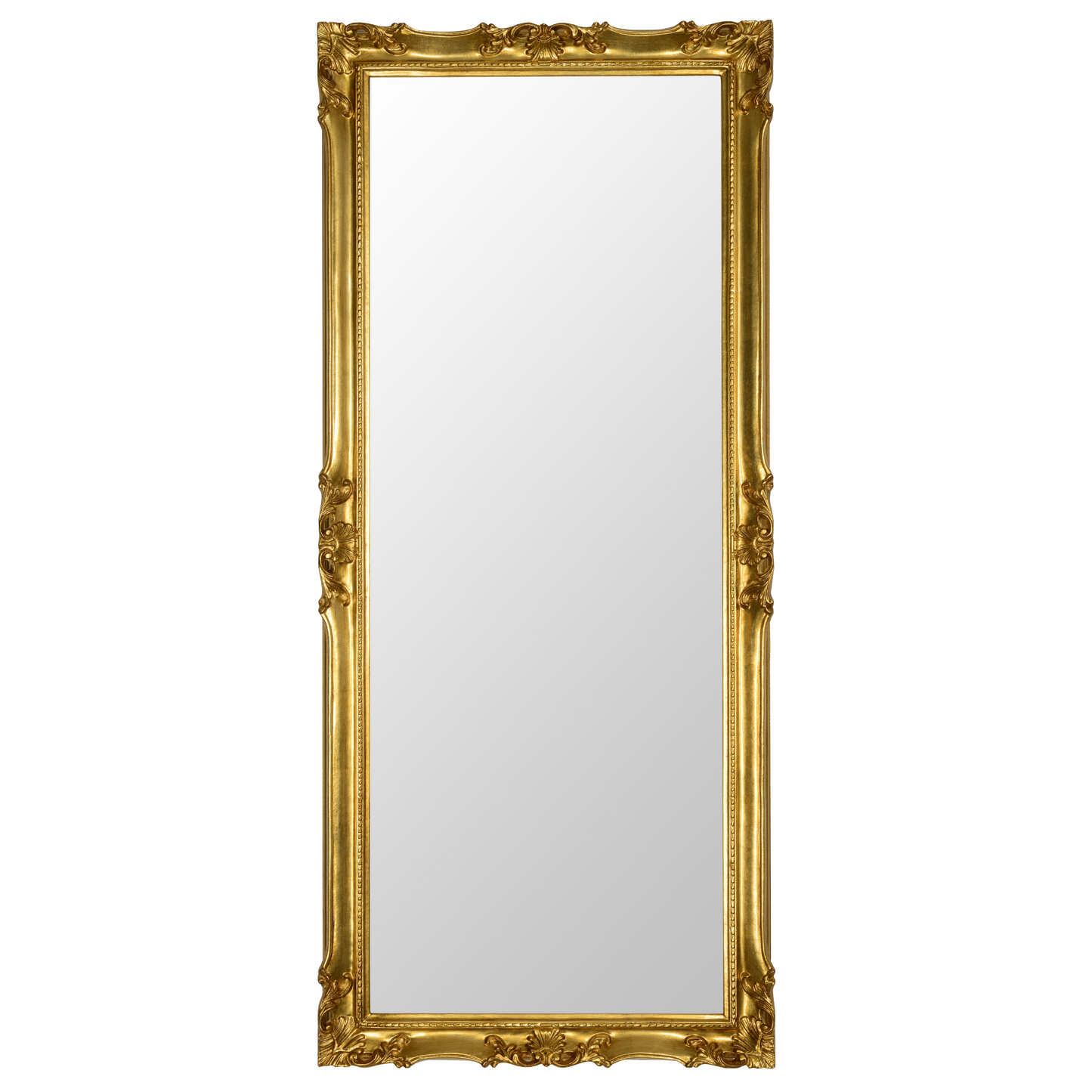Specchio da parete lungo barocco, made in Italy, foglia oro 62x142 cornice legno #5005
