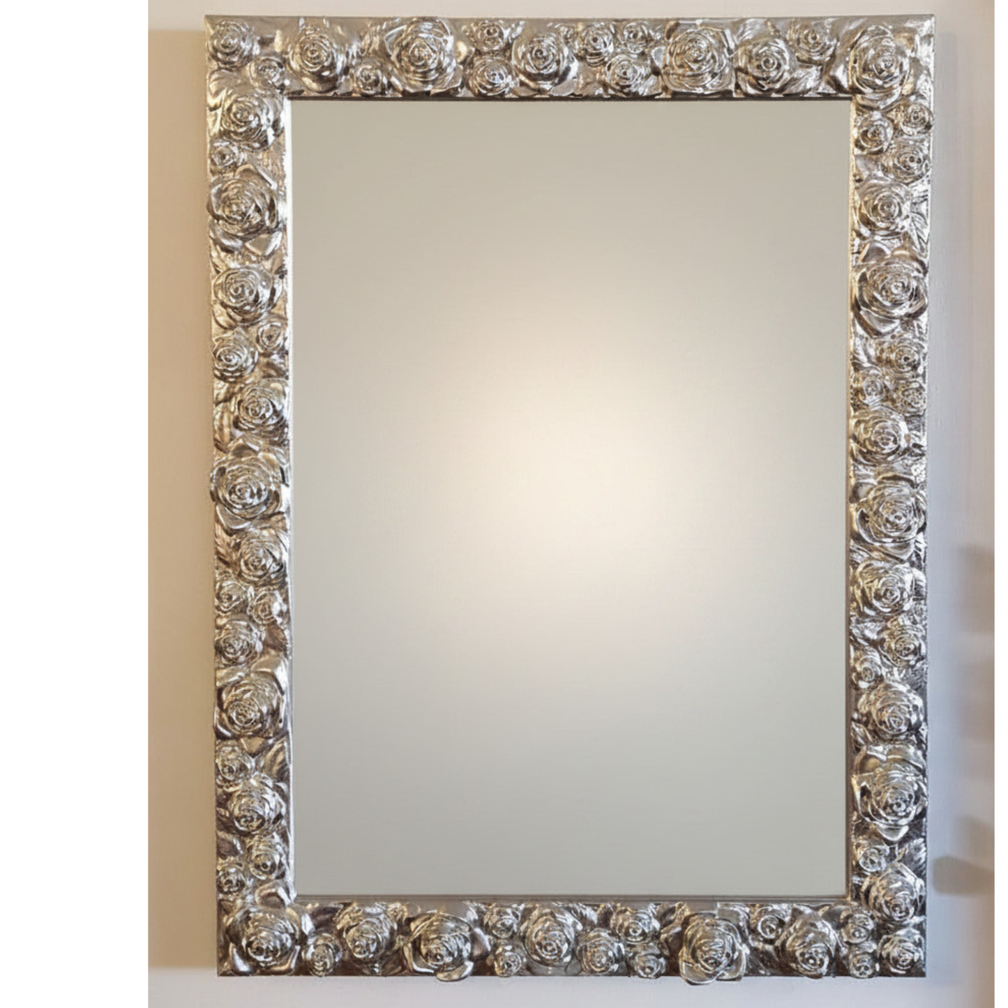 Miroir mural à la feuille d'argent 62 x 82 Fabriqué en Italie 