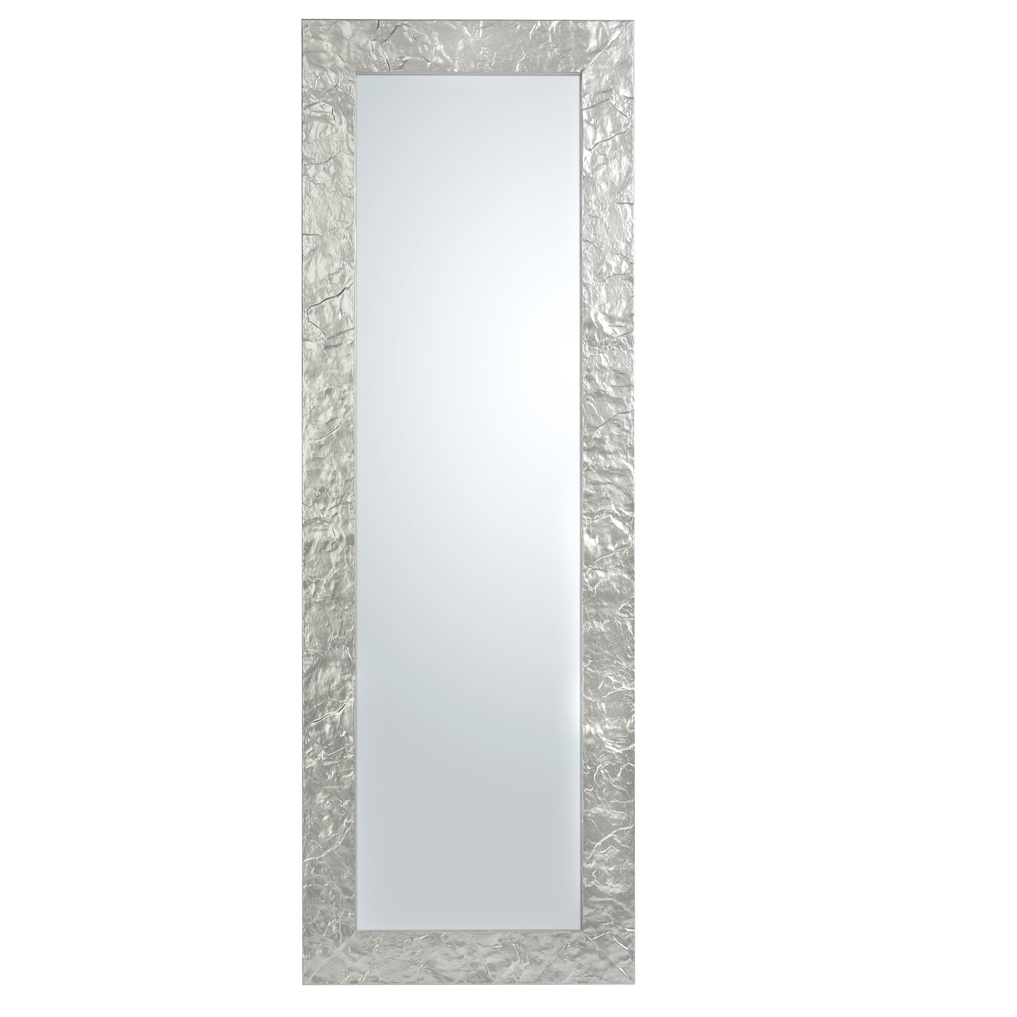 Specchio da Parete Argento 50x145 con cornice in legno, made in Italy #MMA