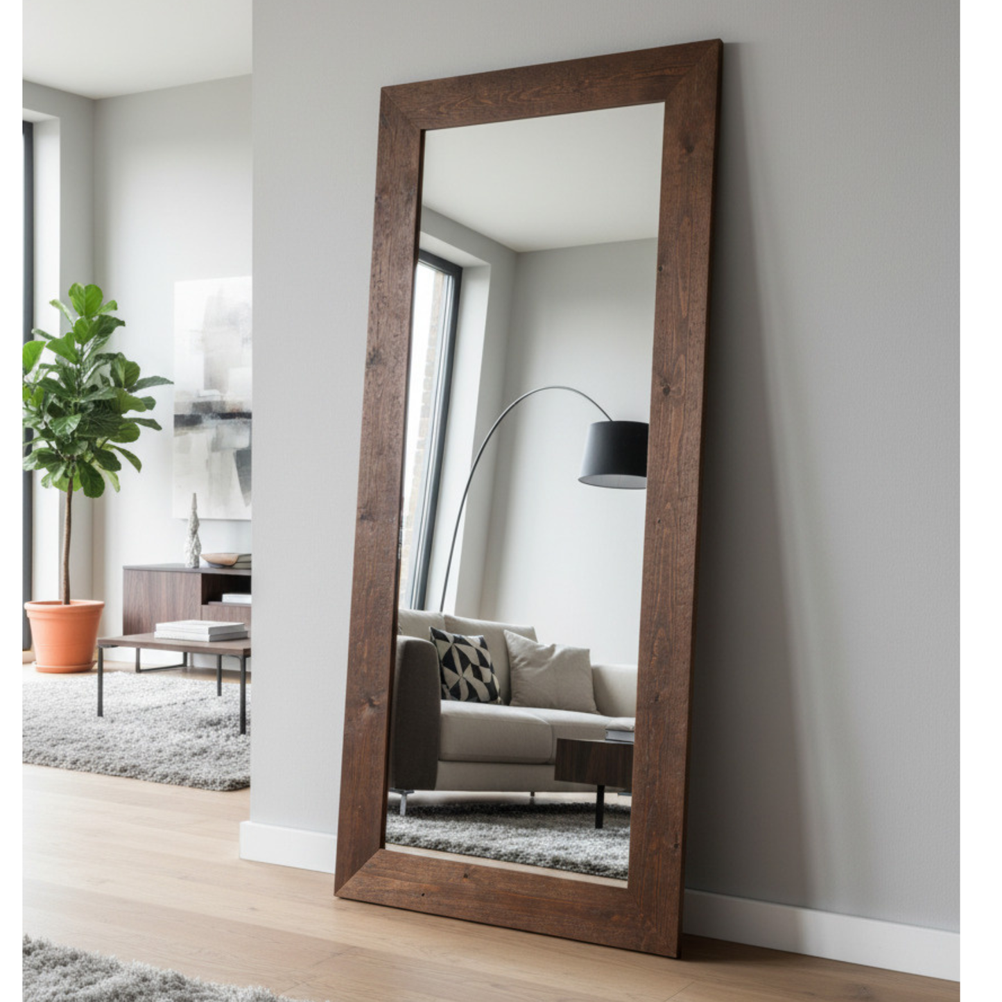 Specchio da parete grande legno moderno cm. 82x182, made in Italy #8090