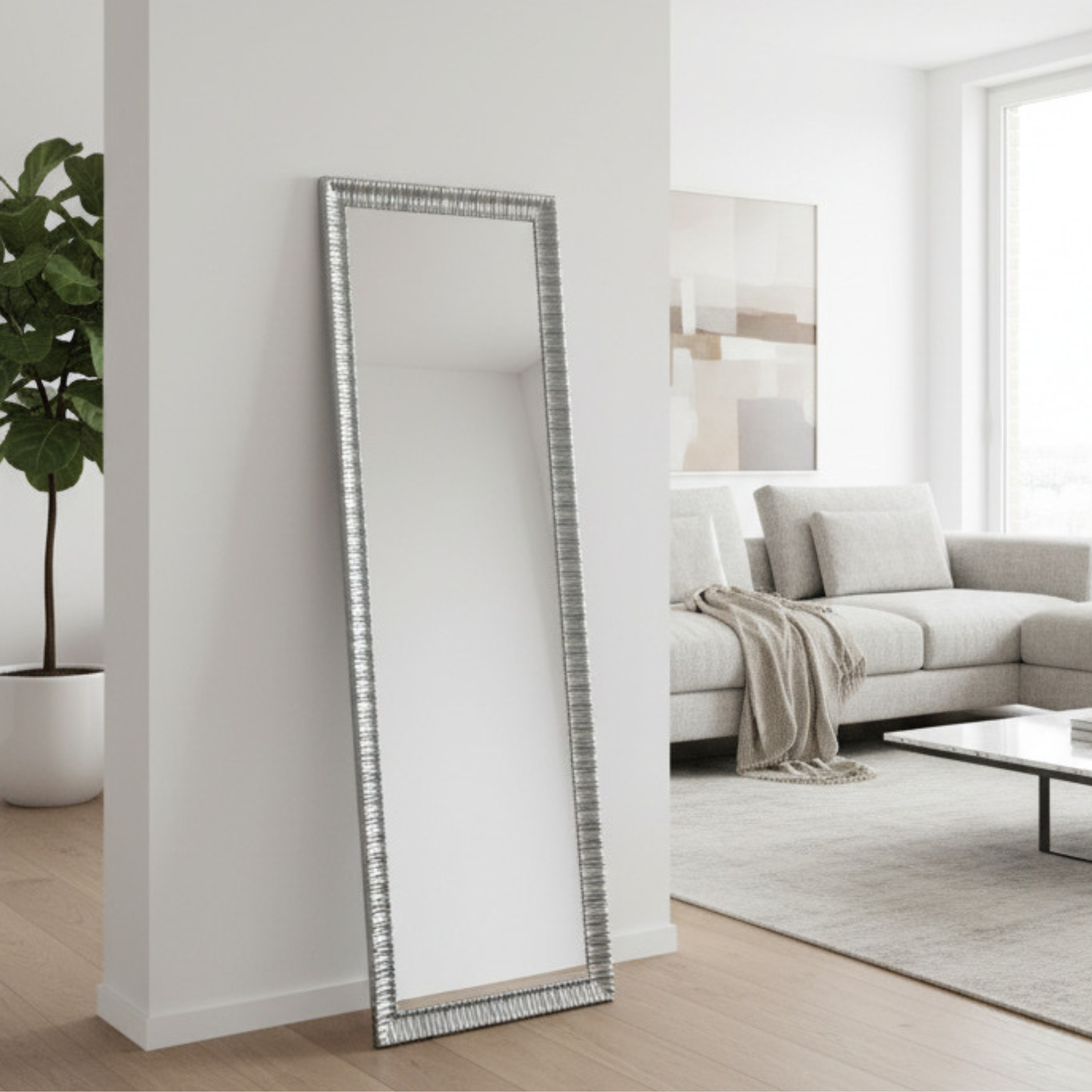 Miroir mural avec cadre en bois moderne, fabriqué en Italie #176