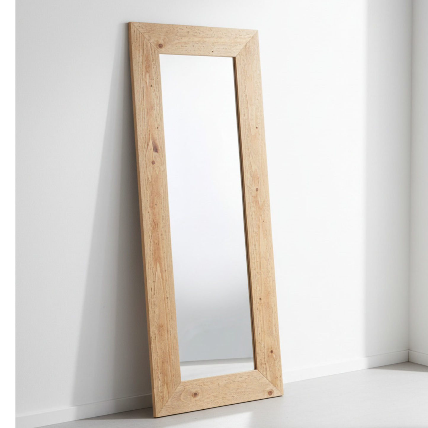 MO.WA Specchio da parete 57x147 - made in Italy - cornice legno naturale rustico #8090