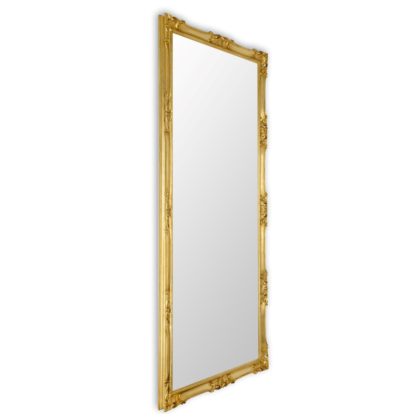 MO.WA Specchio da parete grande 82x182 legno foglia oro Made in Italy