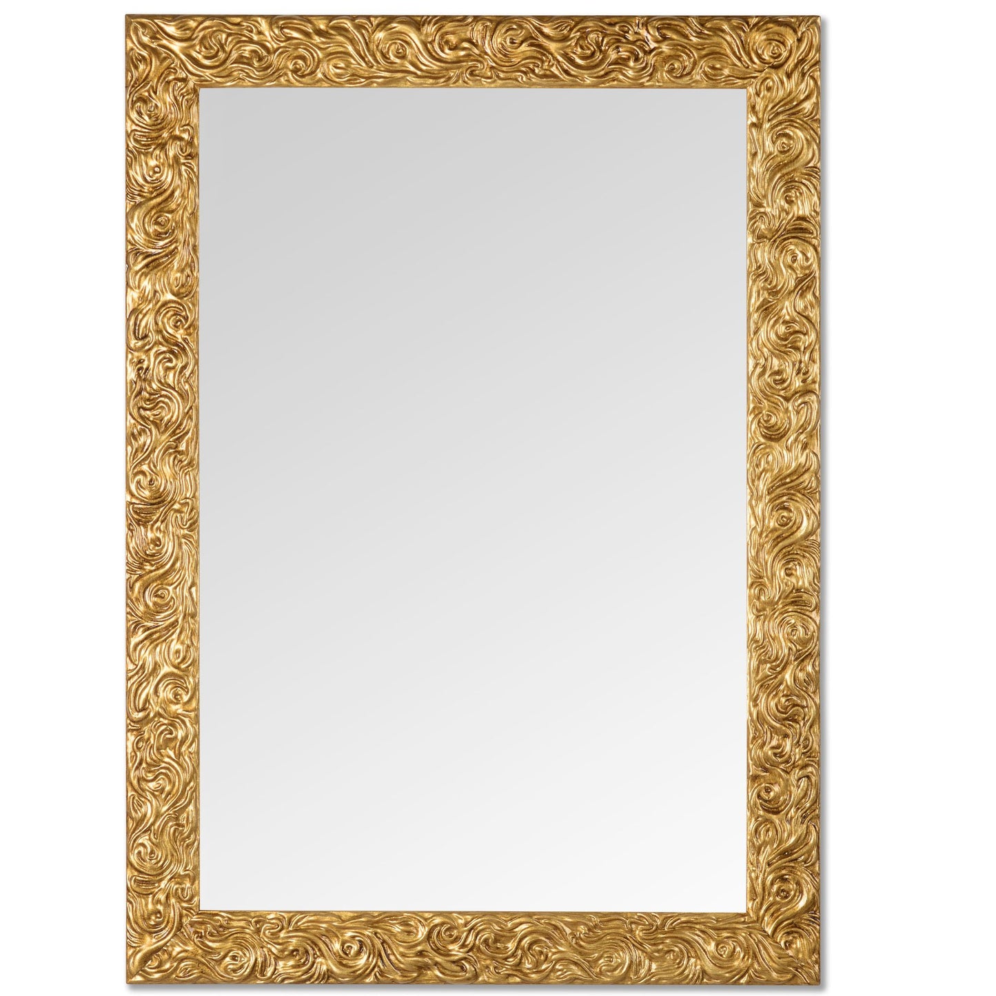 Specchio da parete oro 50x70 ornice in legno, made in Italy