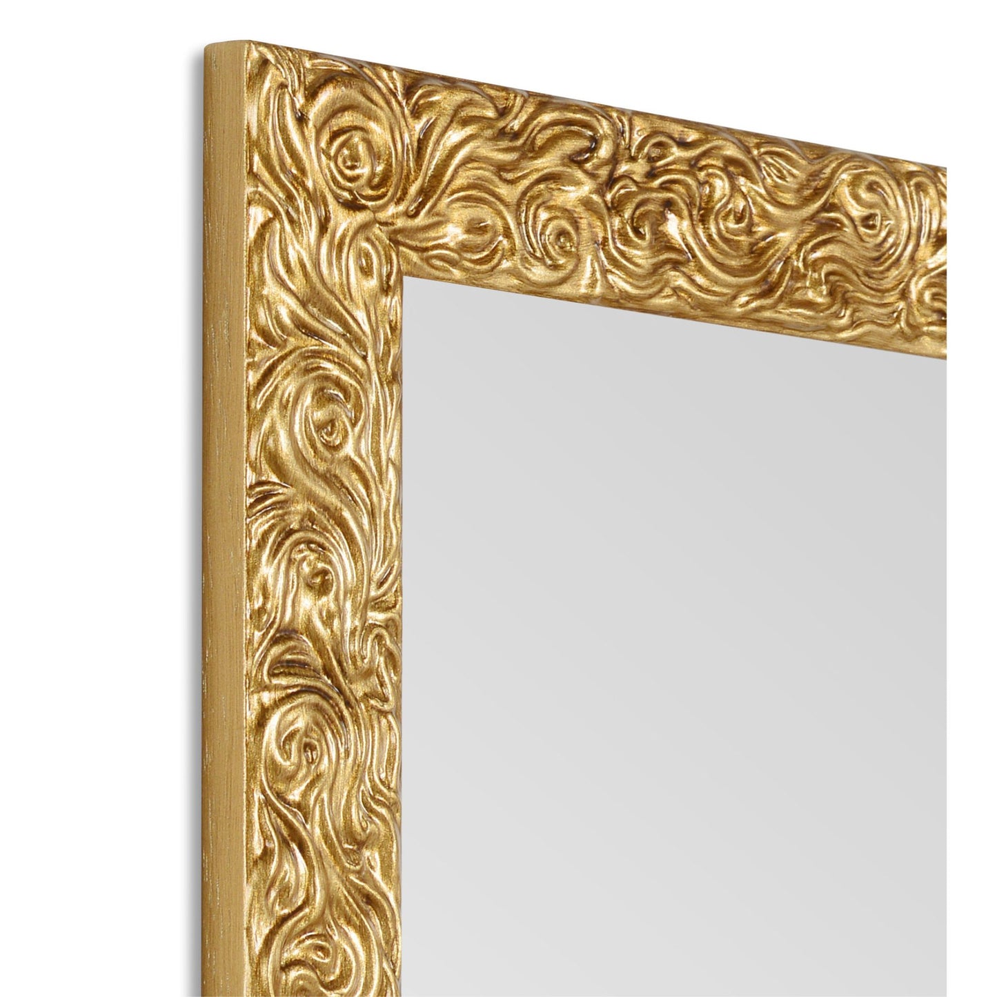 Specchio da parete oro 50x70 ornice in legno, made in Italy