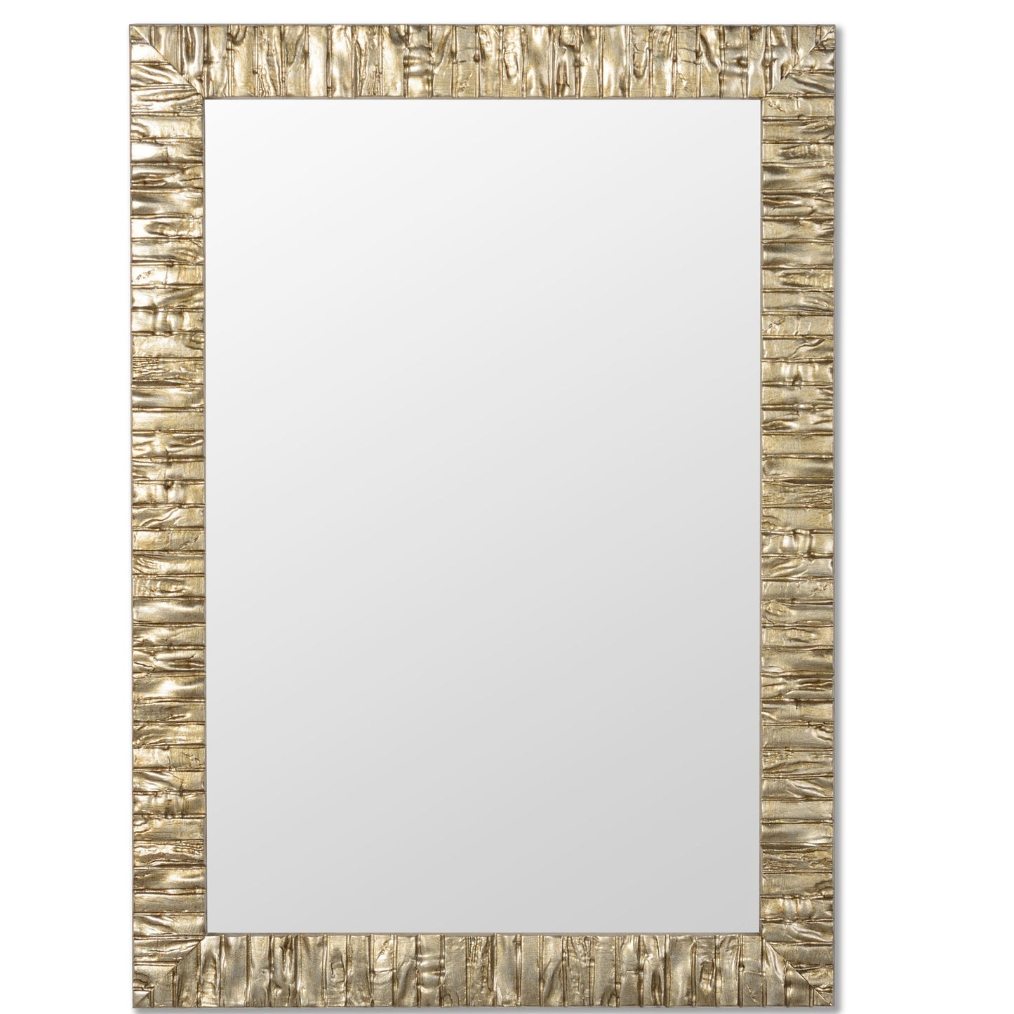 Miroir en bois, 50 x 70 cm, argent champagne, cadre en bois, fabriqué en Italie