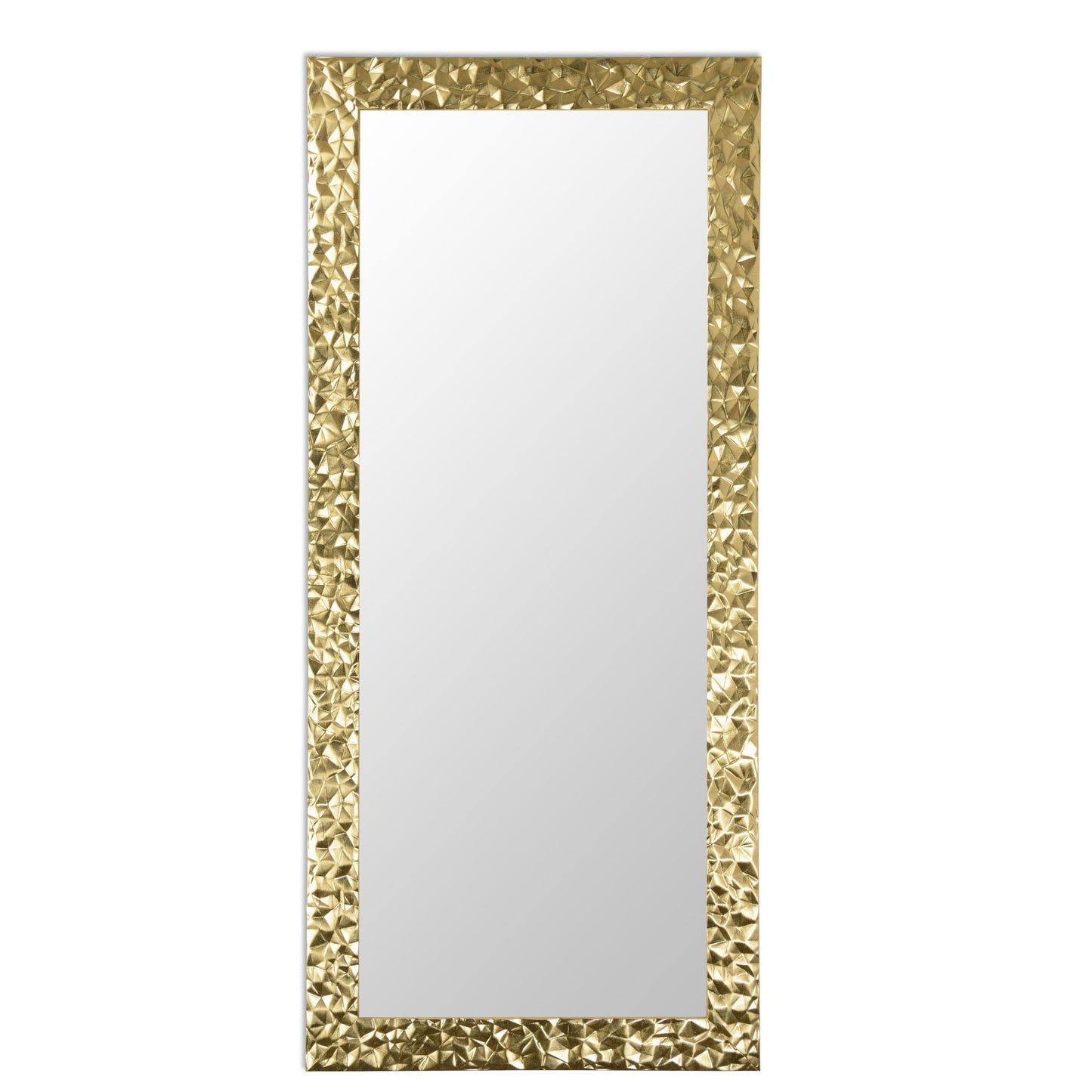 Specchio da Parete grande moderno Foglia Oro 77x177, made in Italy