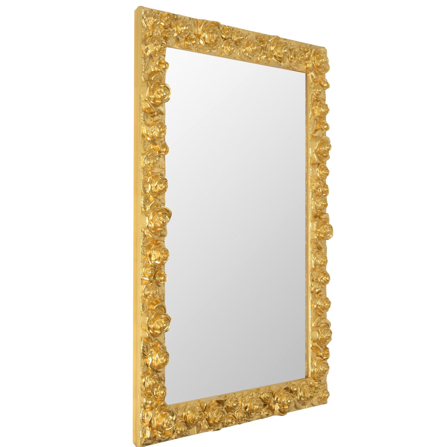 Miroir mural à la feuille d'or 62x82, fabriqué en Italie #-rose