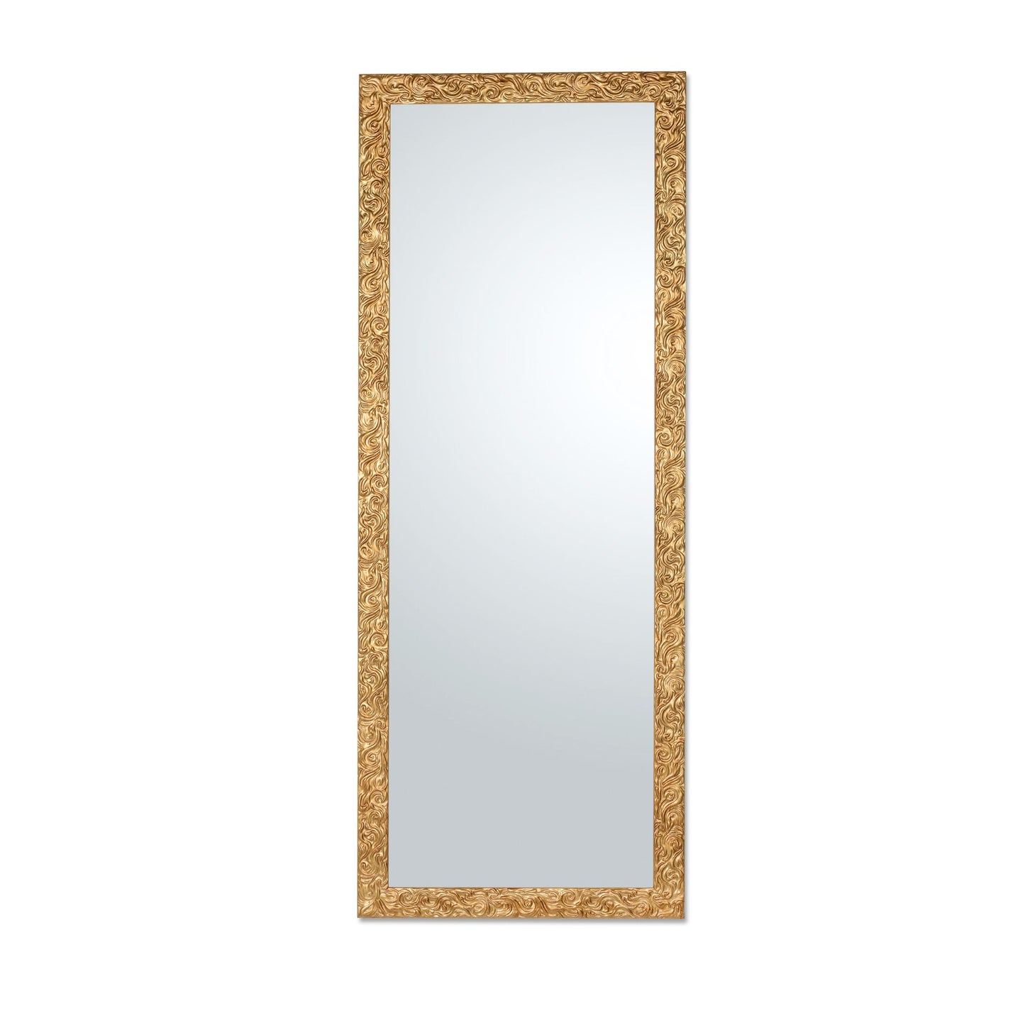Specchio da Parete Cornice in Legno Oro Antico cm. 55x145. Made in Italy