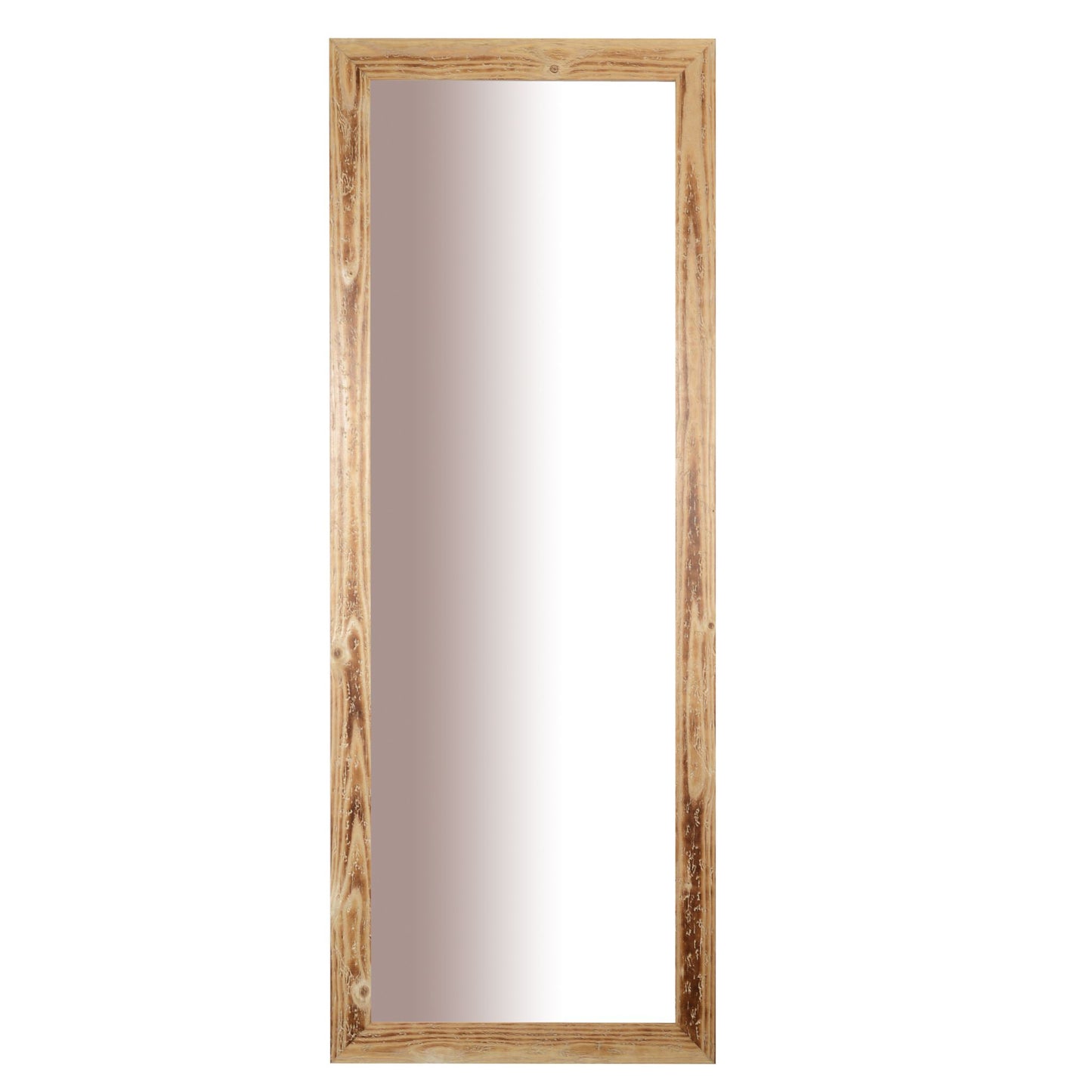 Specchio da Parete Cornice Rustica in Legno Abete 57x147 Finitura Naturale  Made in Italy