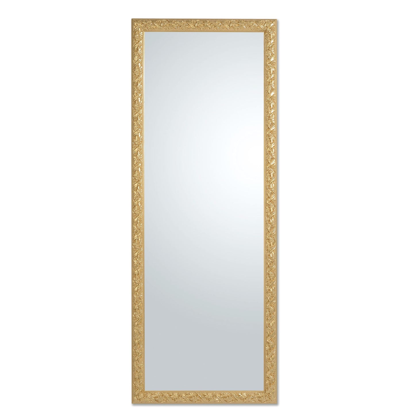 Specchio da Parete Oro Cornice in Legno Barocco cm. 55x145, Made in Italy