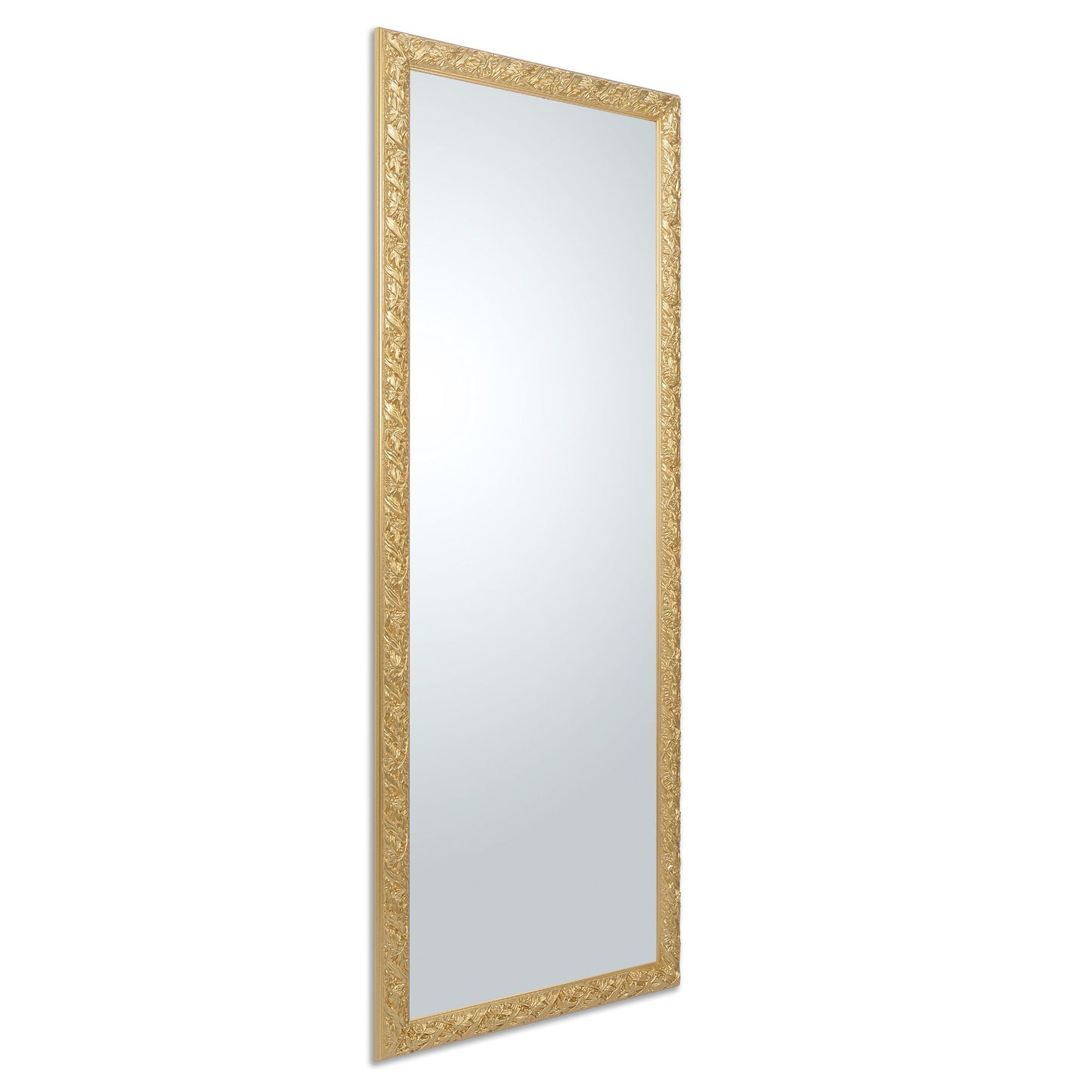Specchio da Parete Oro Cornice in Legno Barocco cm. 55x145, Made in Italy