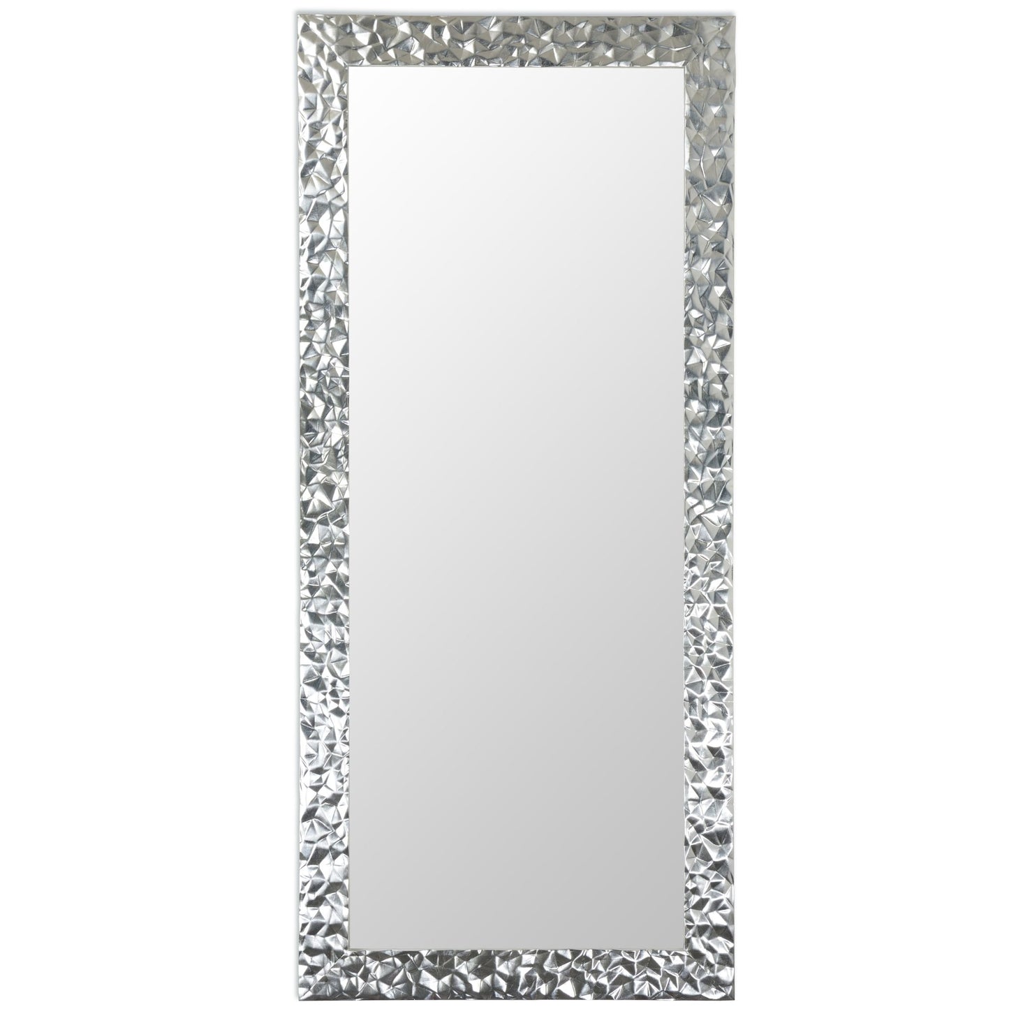 Grand miroir mural 77 x 177 cm, fabriqué en Italie, miroir à la feuille d'argent