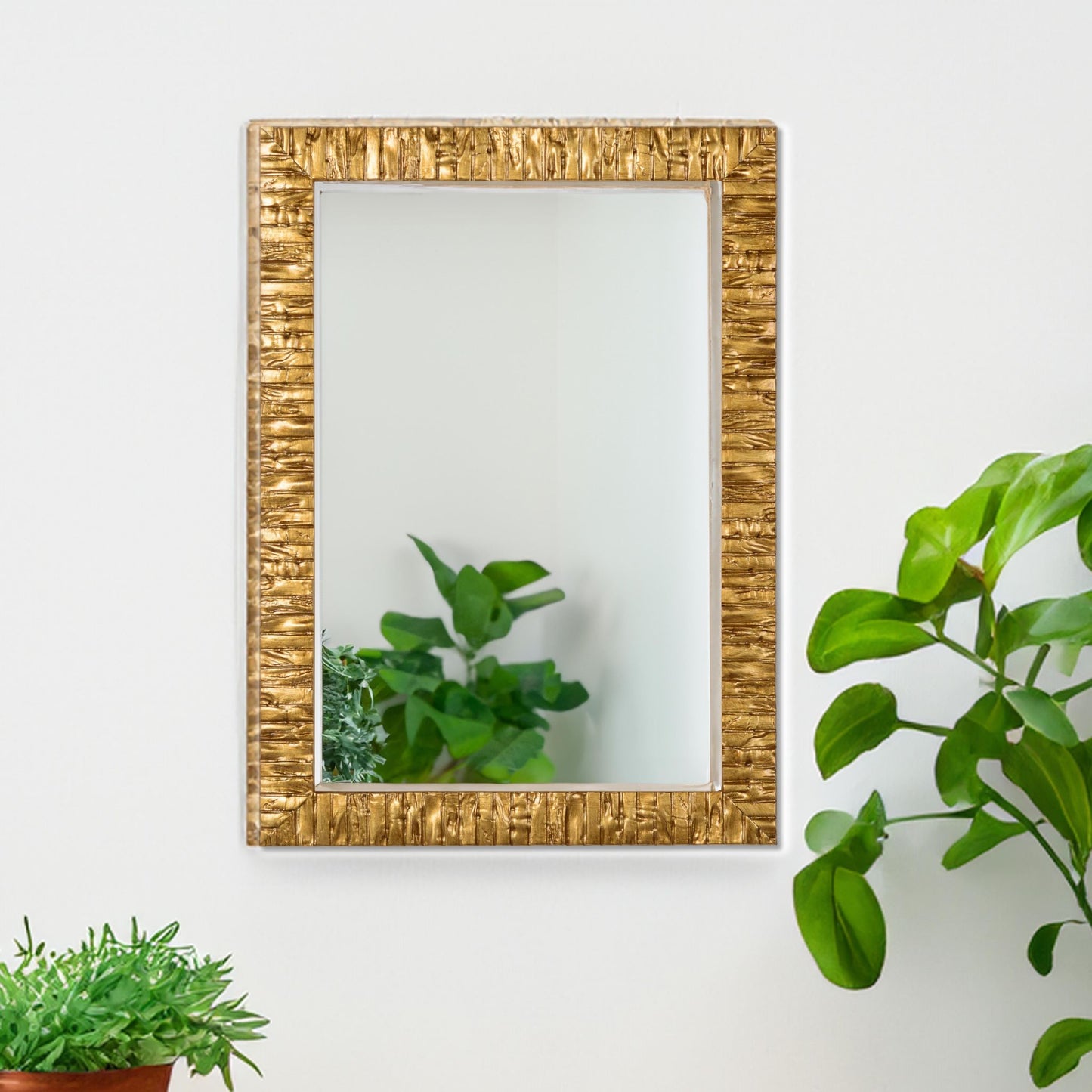 Miroir mural, cadre en bois doré 50x70, fabriqué en Italie