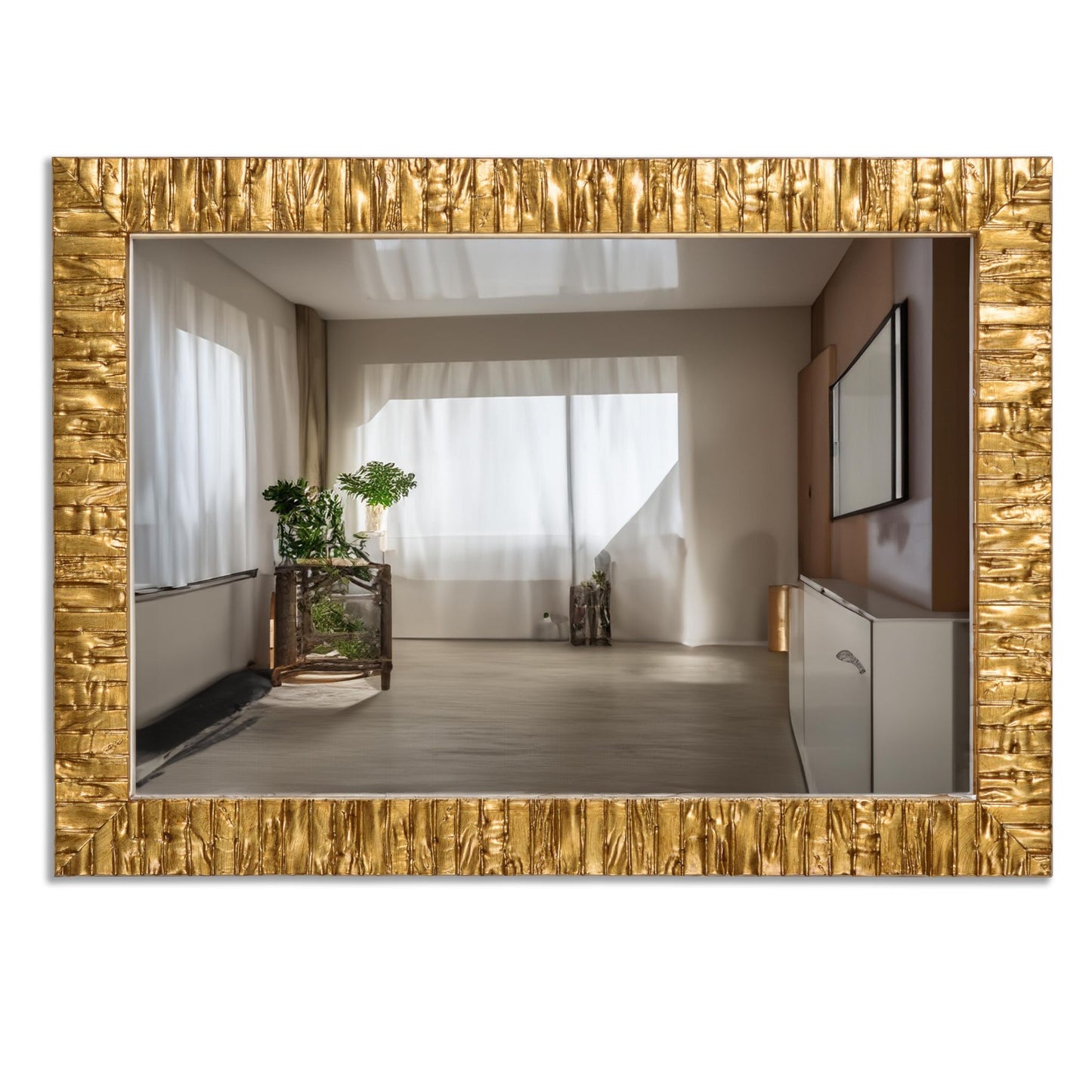 Miroir mural, cadre en bois doré 50x70, fabriqué en Italie