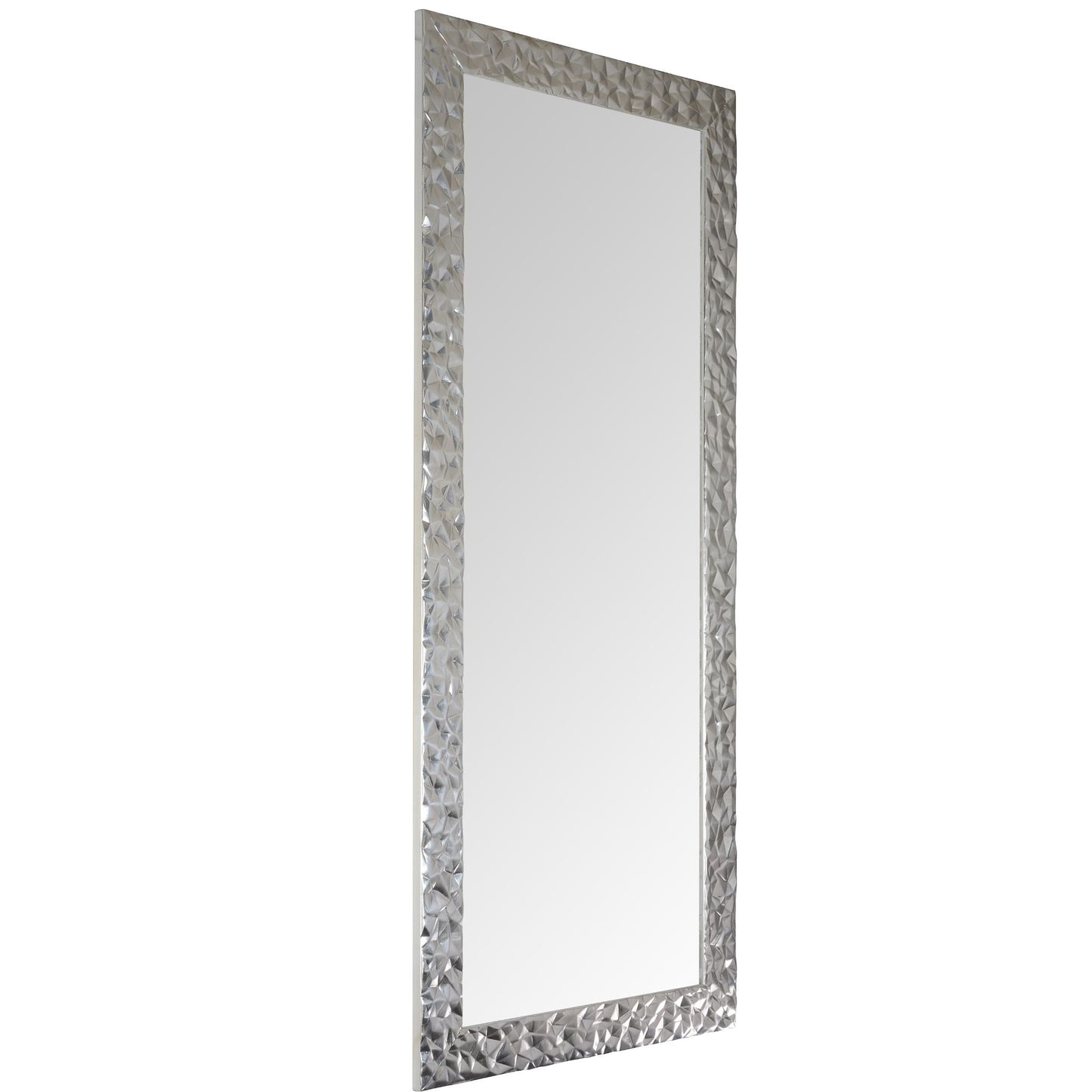 Grand miroir mural 77 x 177 cm, fabriqué en Italie, miroir à la feuille d'argent