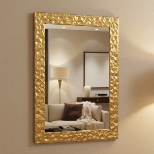 Gold Wall Mirror 51x71 cm wooden Frame Made in Italy MO.WA